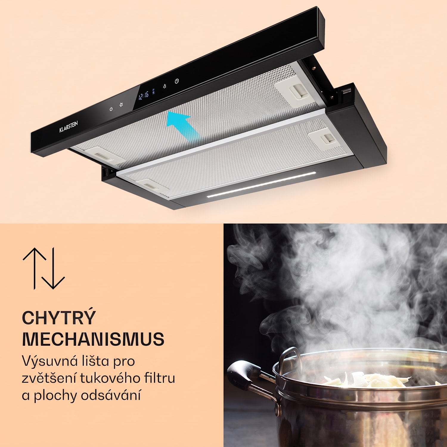 Mariana Neo 60, digestoř, 60 cm, vestavná, 640 m³/h, LED, černá 60 cm | Černá