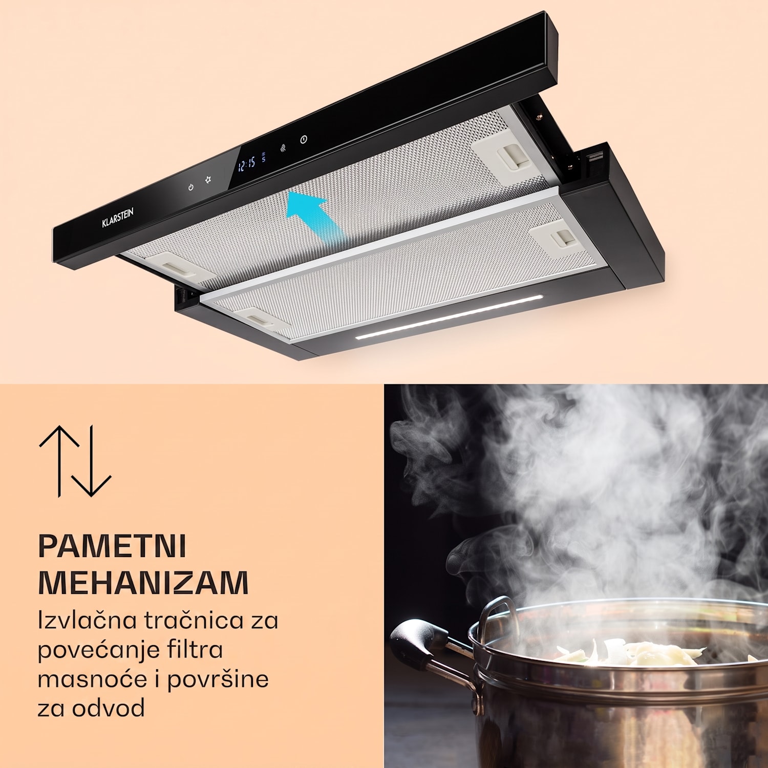 Mariana Neo 60, ravna napa, 60 cm, 640 m³ / h, vanjski ispuh, LED 60 cm | Crna