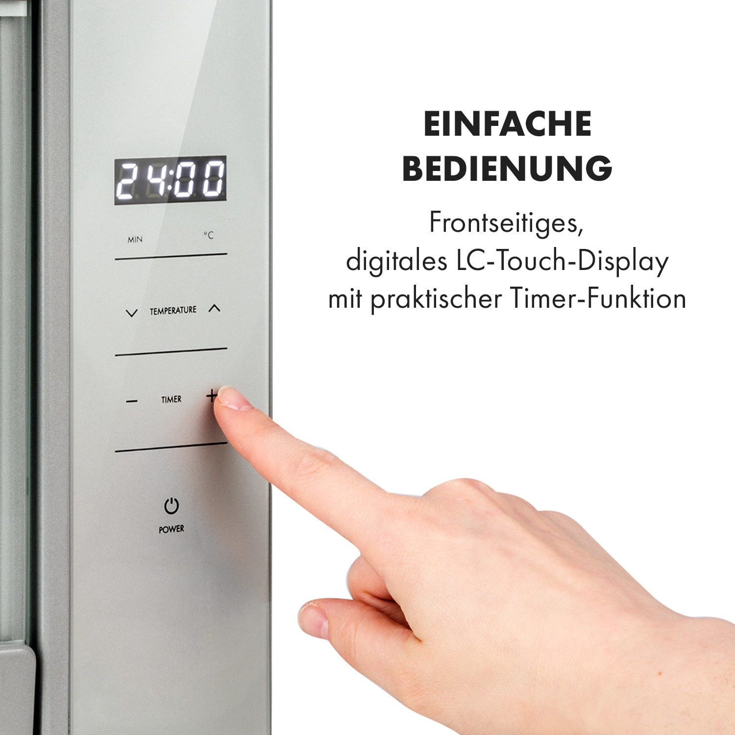 Mega Jerky Dörrautomat 650W 35-80°C LC-Touch-Display Timer 8 Ebenen Silber-Metallic