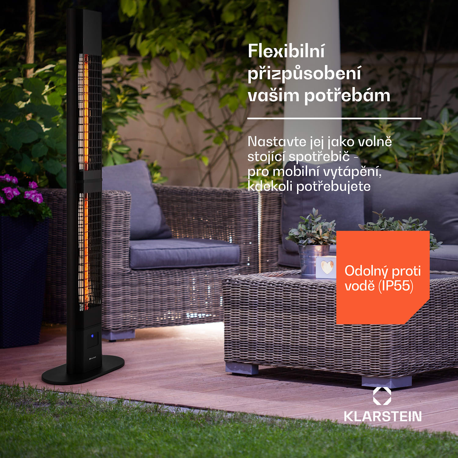 Heat Guru 3000, infračervený ohřívač, 3000 W, IP54, venkovní, dálkové ovládání 3000 W