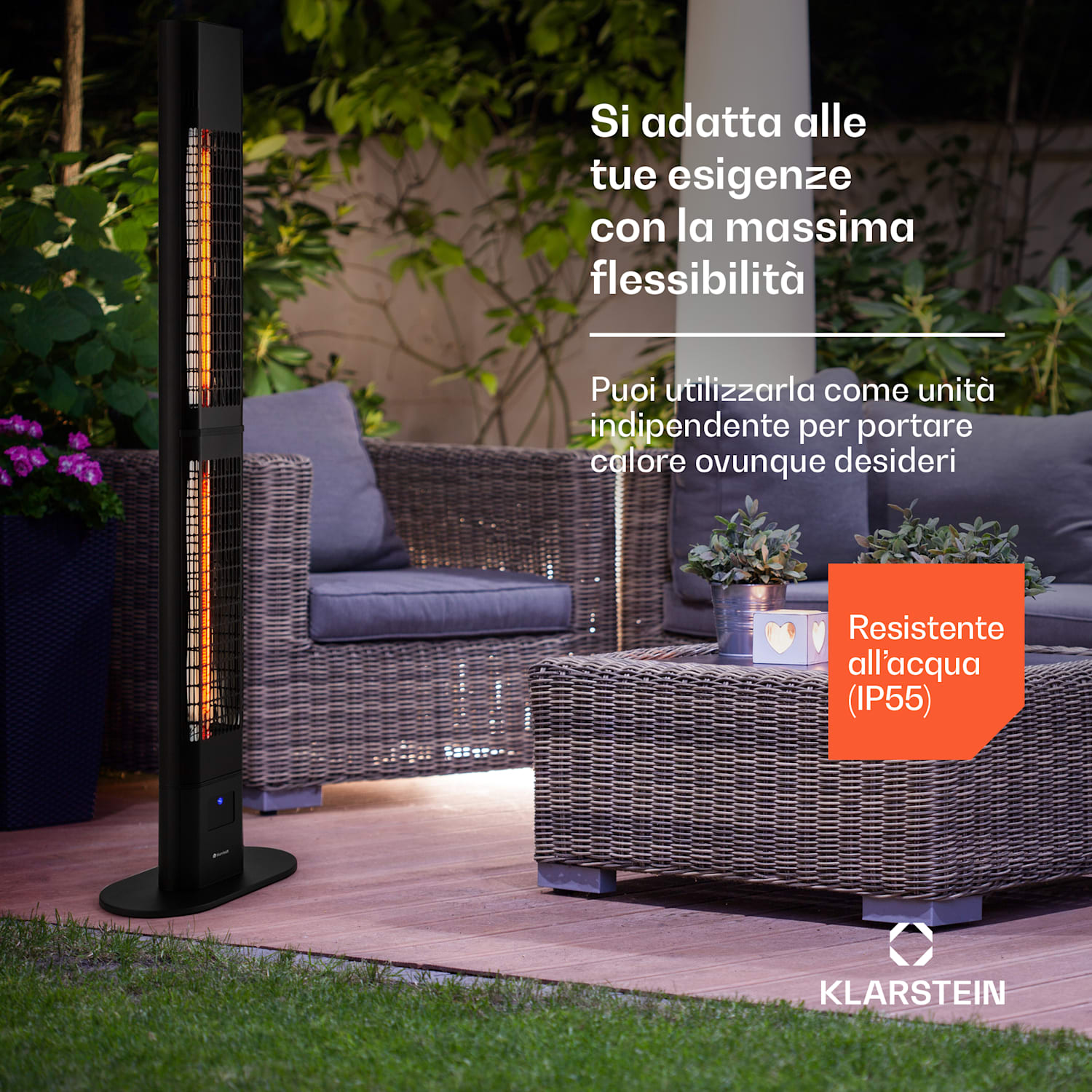 Riscaldatore radiante 3000 Guru 3000W IP54 con telecomando per esterni 3000 W