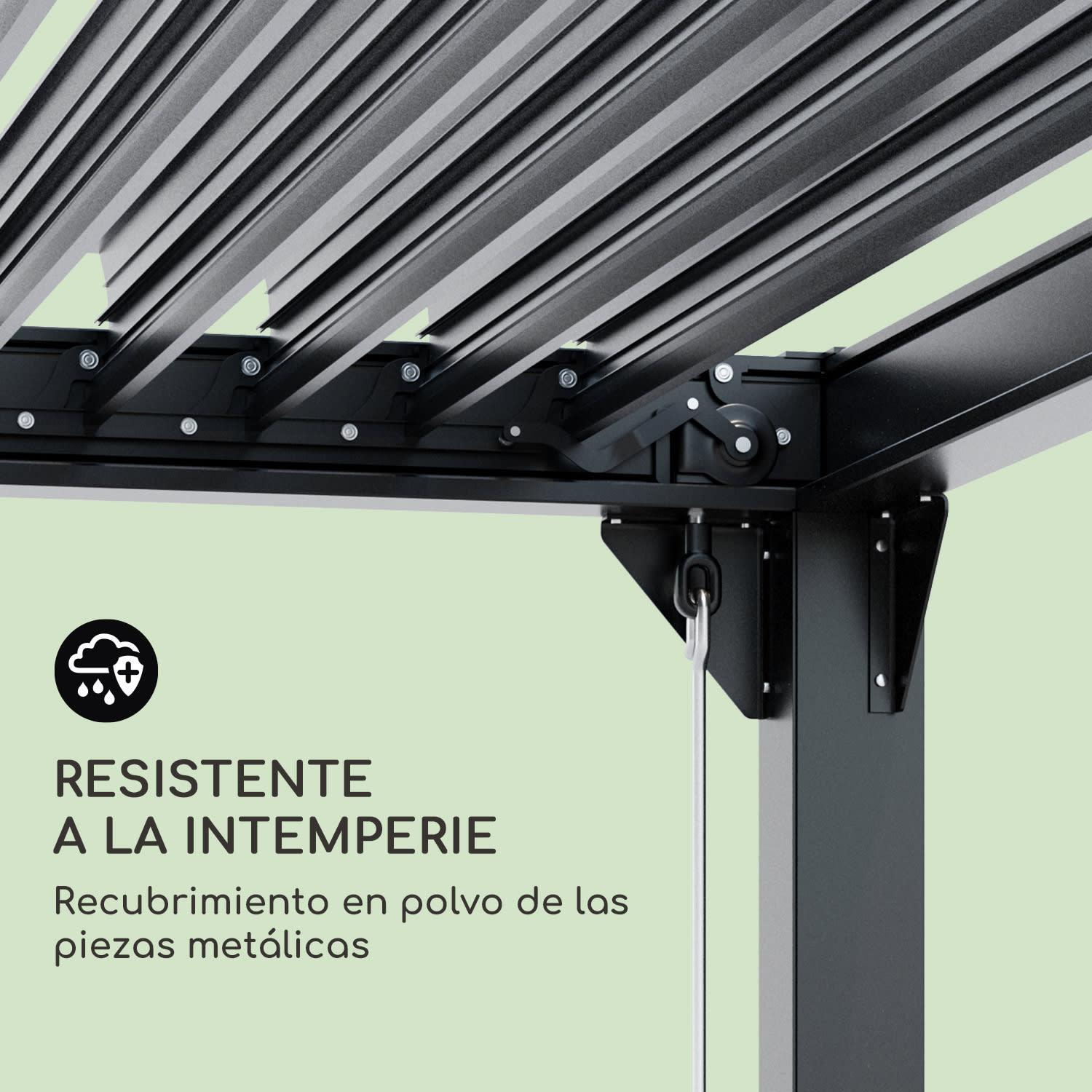 Pantheon Climax Ambient 3x3 m 4 esquineros Techo bioclimático 3 x 3 m | Negro