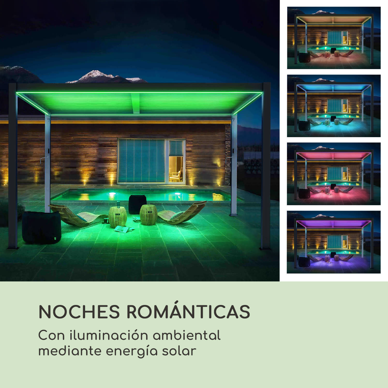 Pantheon Climax Ambient 3x4 m 4 esquineros Techo bioclimático 3 x 4 m | Negro