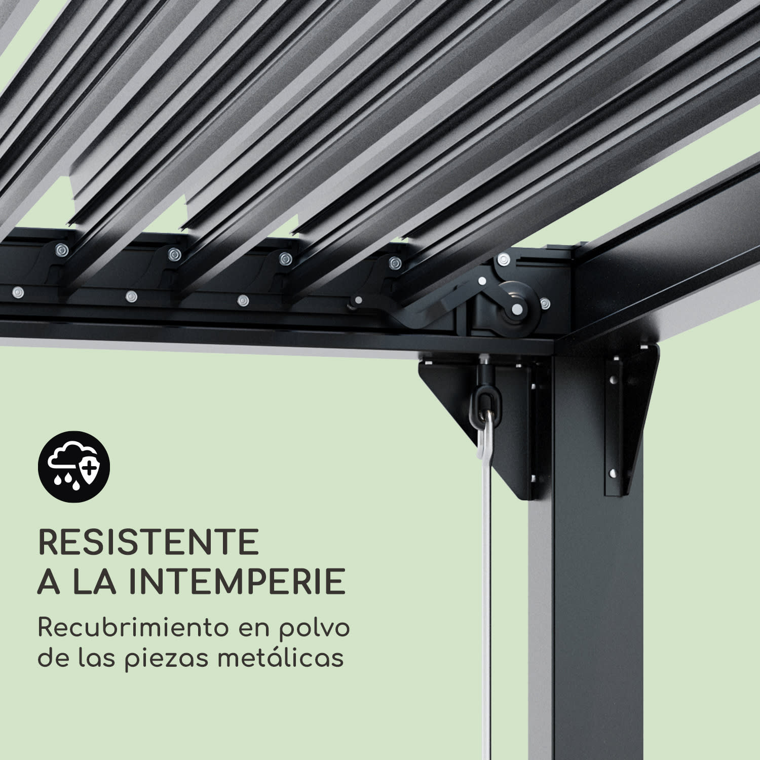 Pantheon Climax Ambient 3x4 m 4 esquineros Techo bioclimático 3 x 4 m | Negro