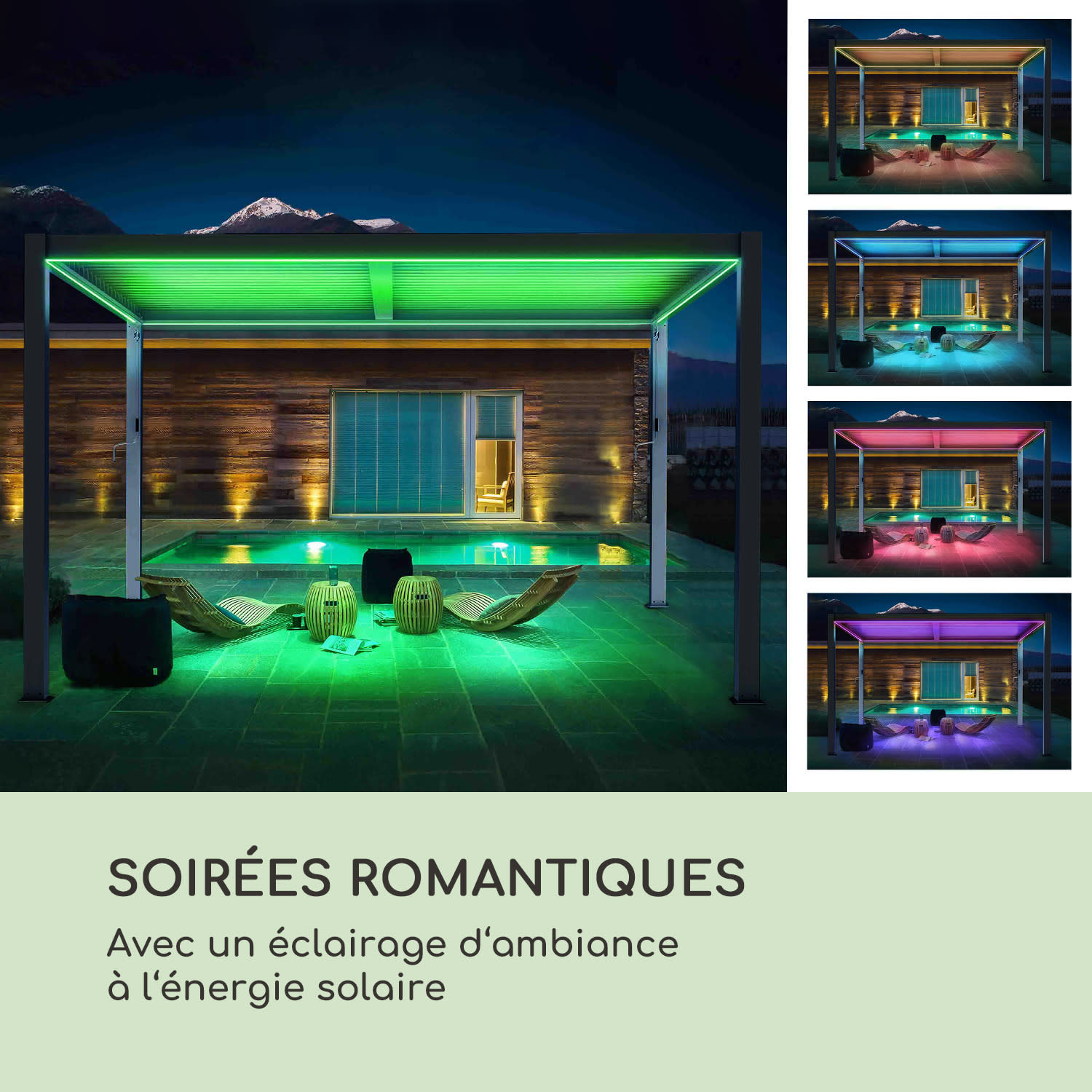 Pantheon Climax Ambient 3x4 m 4 hoekpalen bioklimatisch dak 3 x 4 m | Zwart