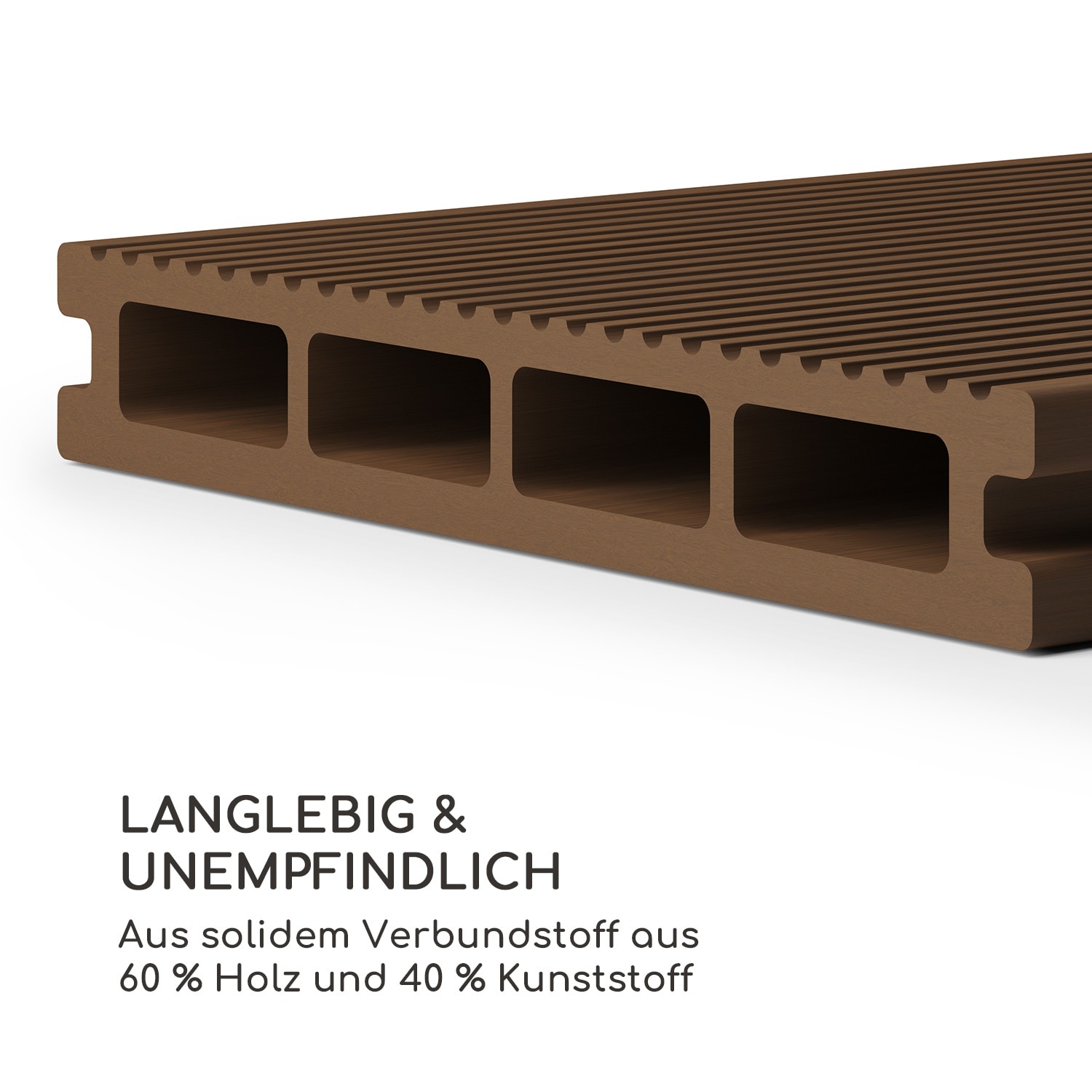 Pantheon Solid Ground planches de pergola 3x3 m composite 3 x 3 m | Brun Terre