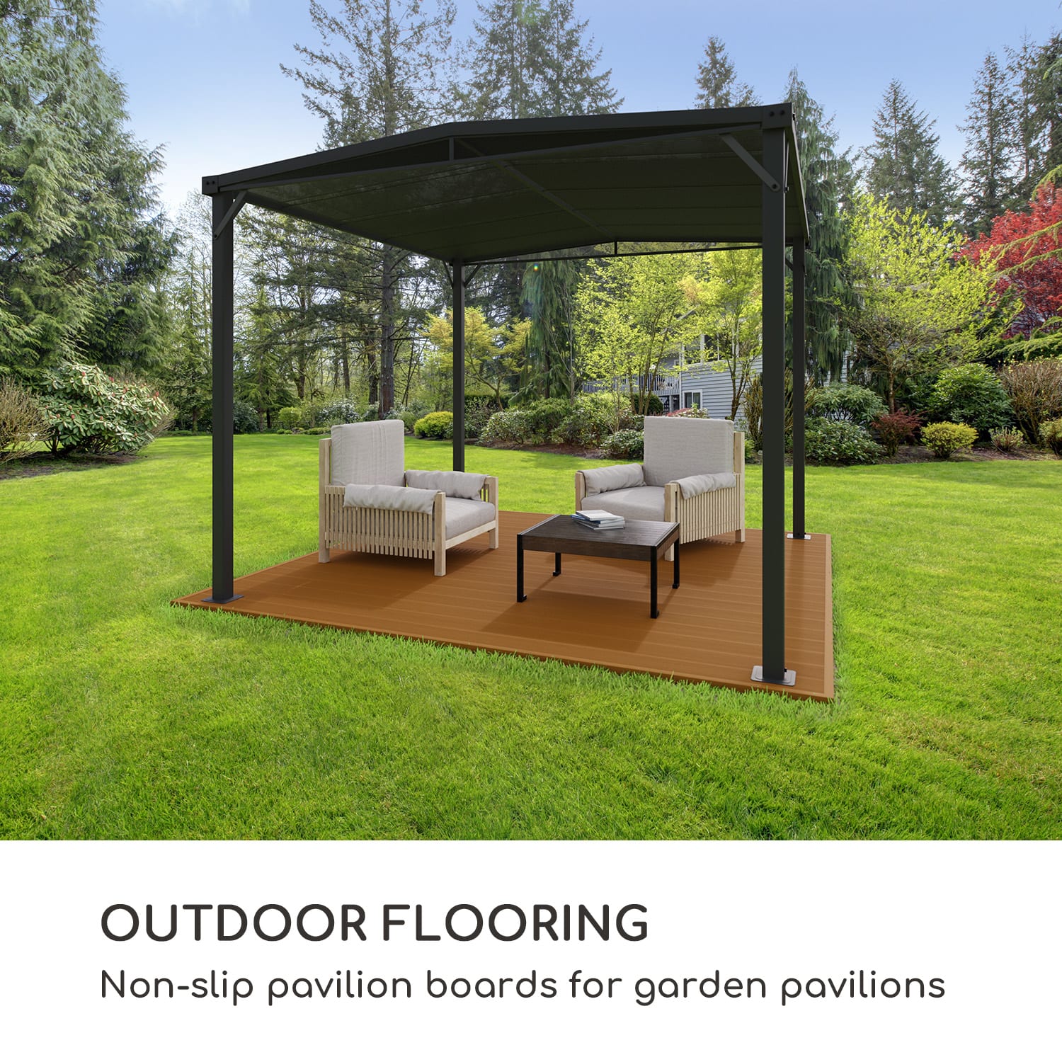 Pantheon Solid Ground, podea pentru pavilion, 3 × 3 m, material compozit 3 x 3 m | Tutun