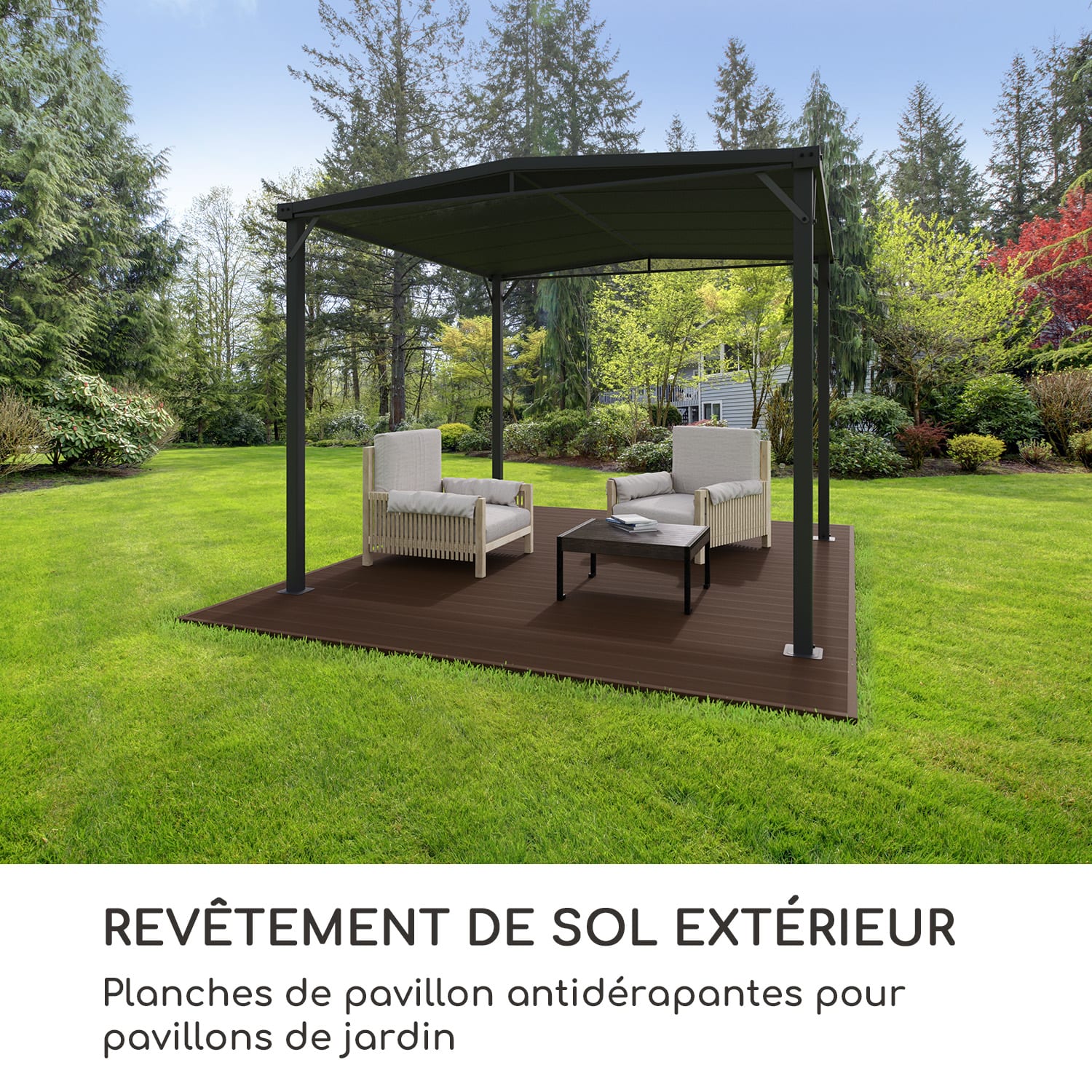 Pantheon Solid Ground lames de pergola 3x4 m Composite 3 x 4 m | Brun Terre