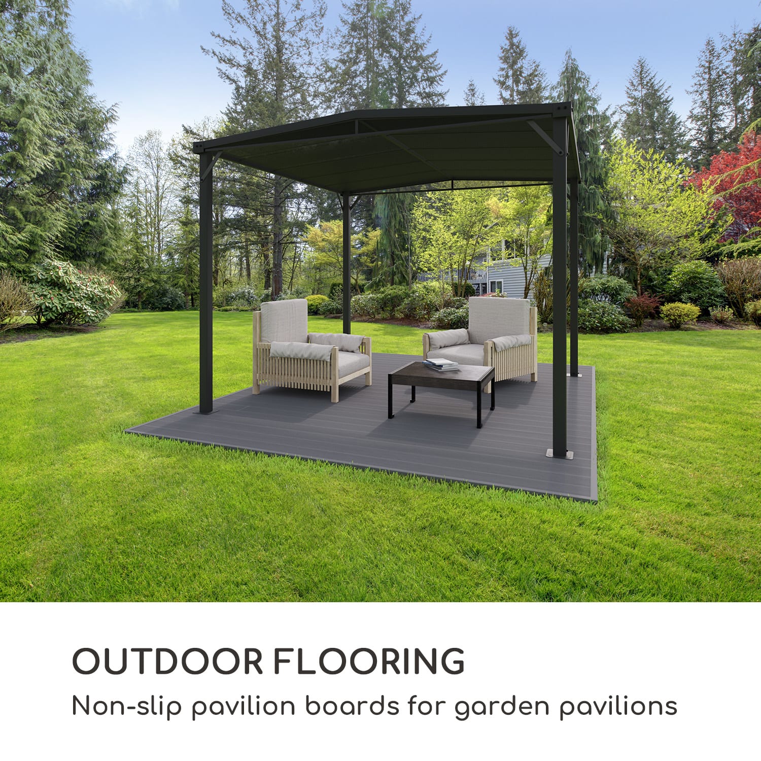 Pantheon Solid Ground paviljoenplanken 3x4 m composiet 3 x 4 m | Donkergrijs