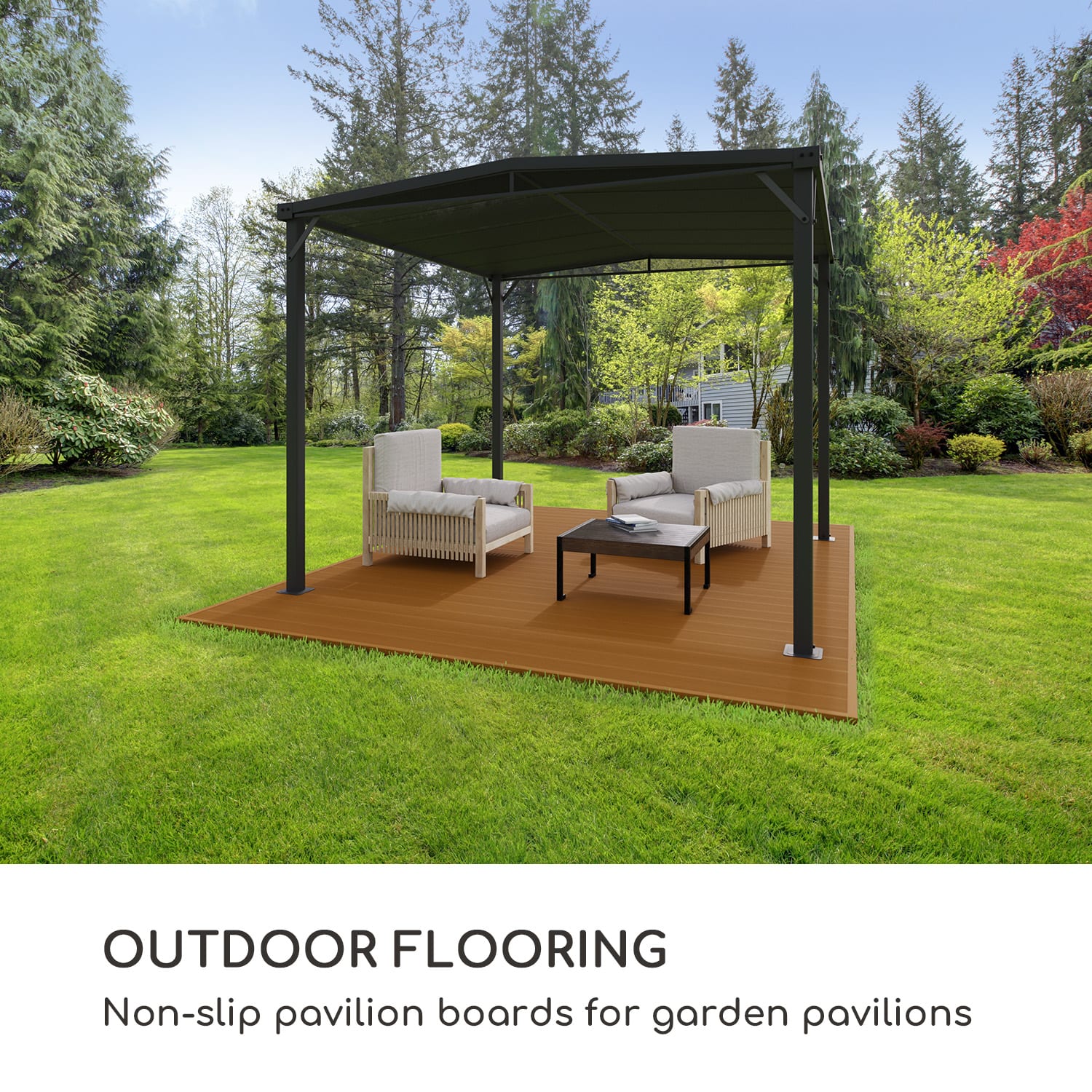 Pantheon Solid Ground paviljoenplanken 3x4 m composiet 3 x 4 m | Tabak