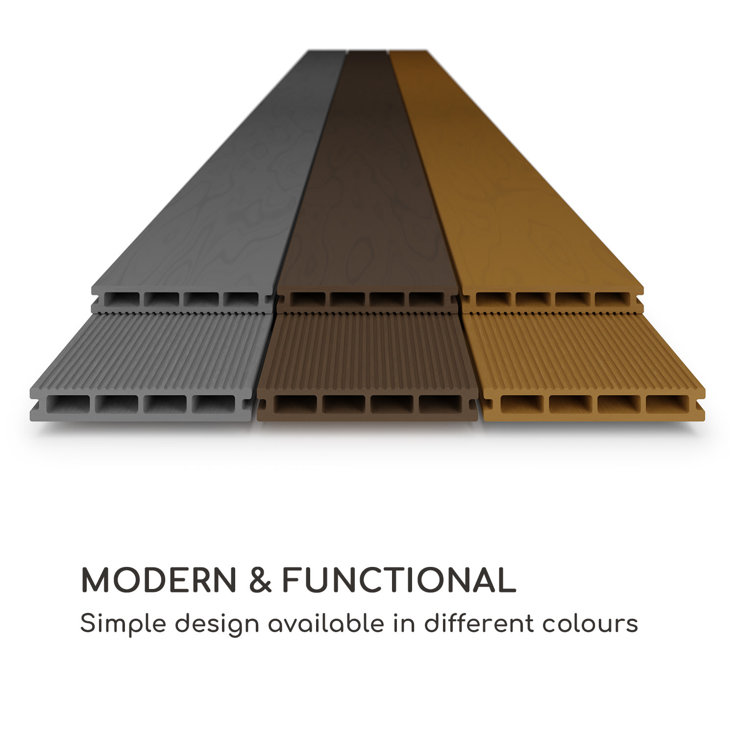 Pantheon Solid Ground paviljoenplanken 3x4 m composiet 3 x 4 m | Tabak