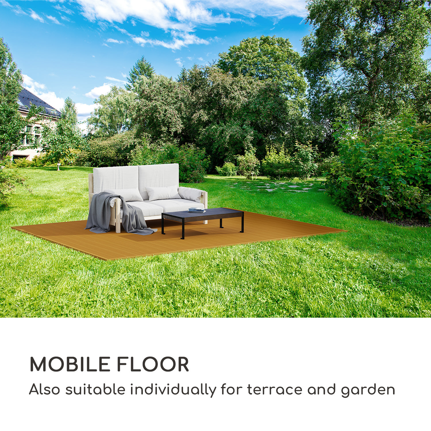 Pantheon Solid Ground paviljoenplanken 3x4 m composiet 3 x 4 m | Tabak