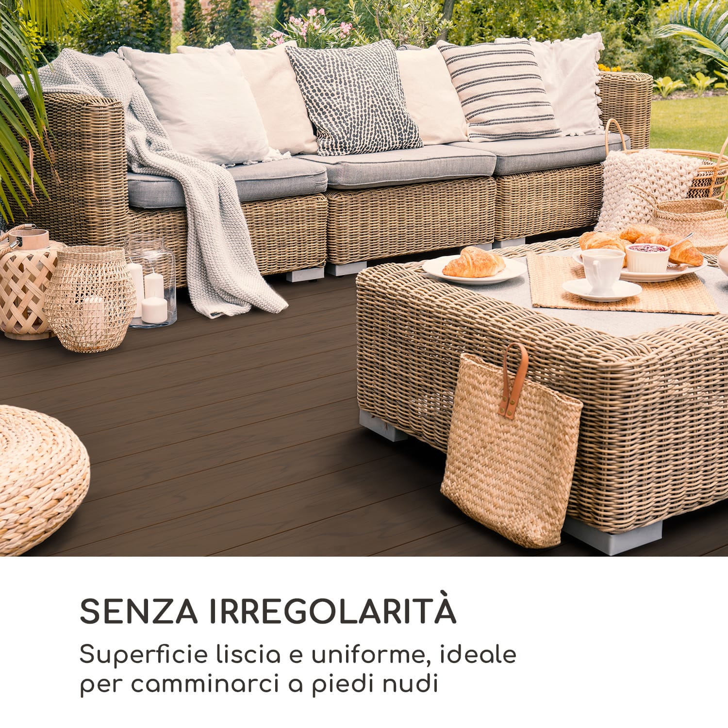 Pantheon Solid Ground, tavole per gazebo, 3x6 m, materiale composito 3 x 6 m | Terra Marrone
