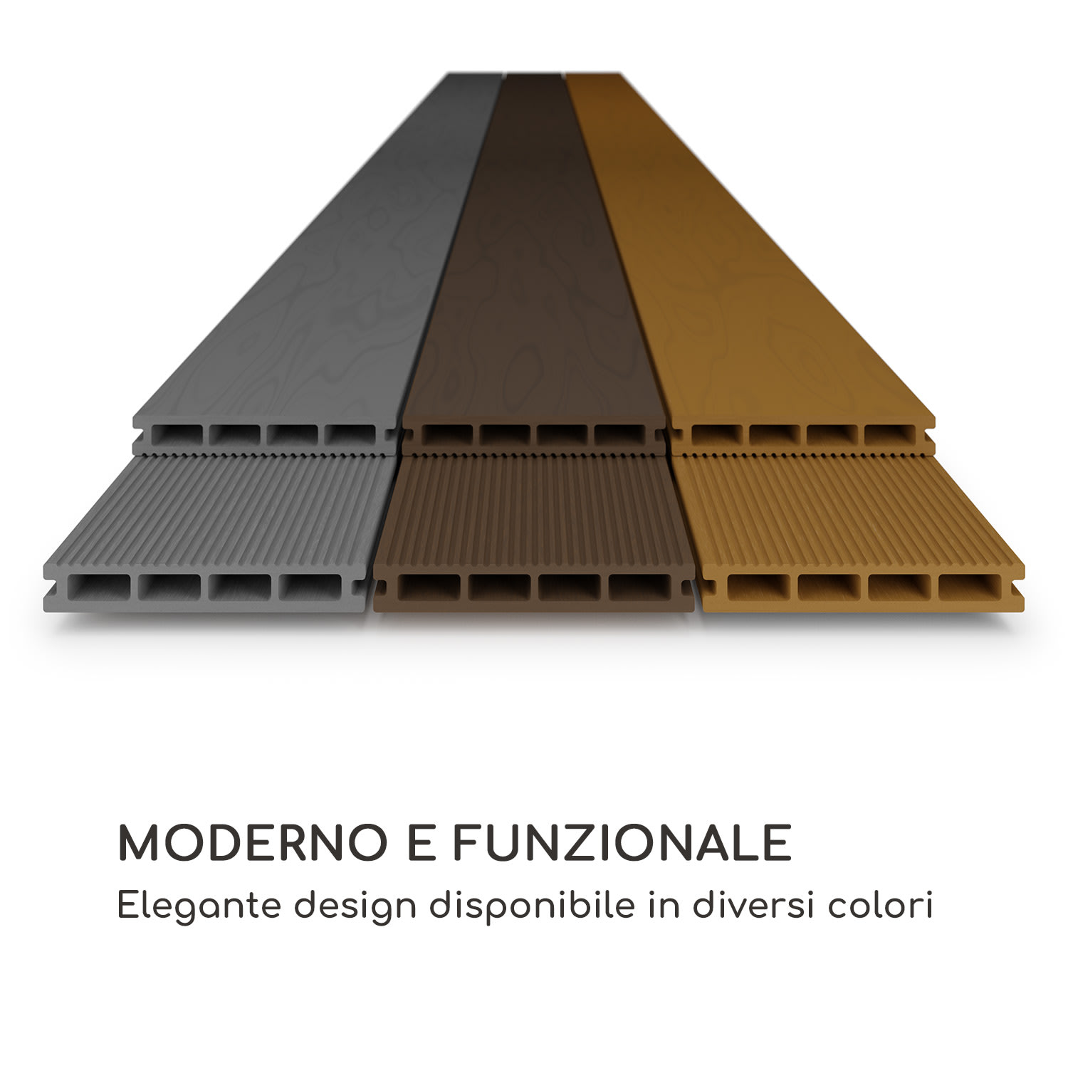 Pantheon Solid Ground, tavole per gazebo, 3x6 m, materiale composito 3 x 6 m | Terra Marrone