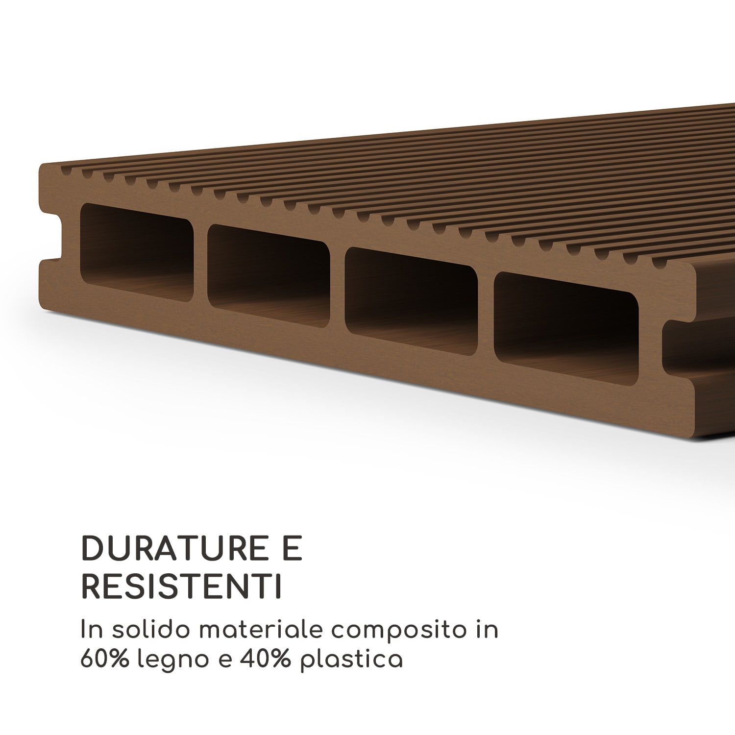 Pantheon Solid Ground, tavole per gazebo, 3x6 m, materiale composito 3 x 6 m | Terra Marrone