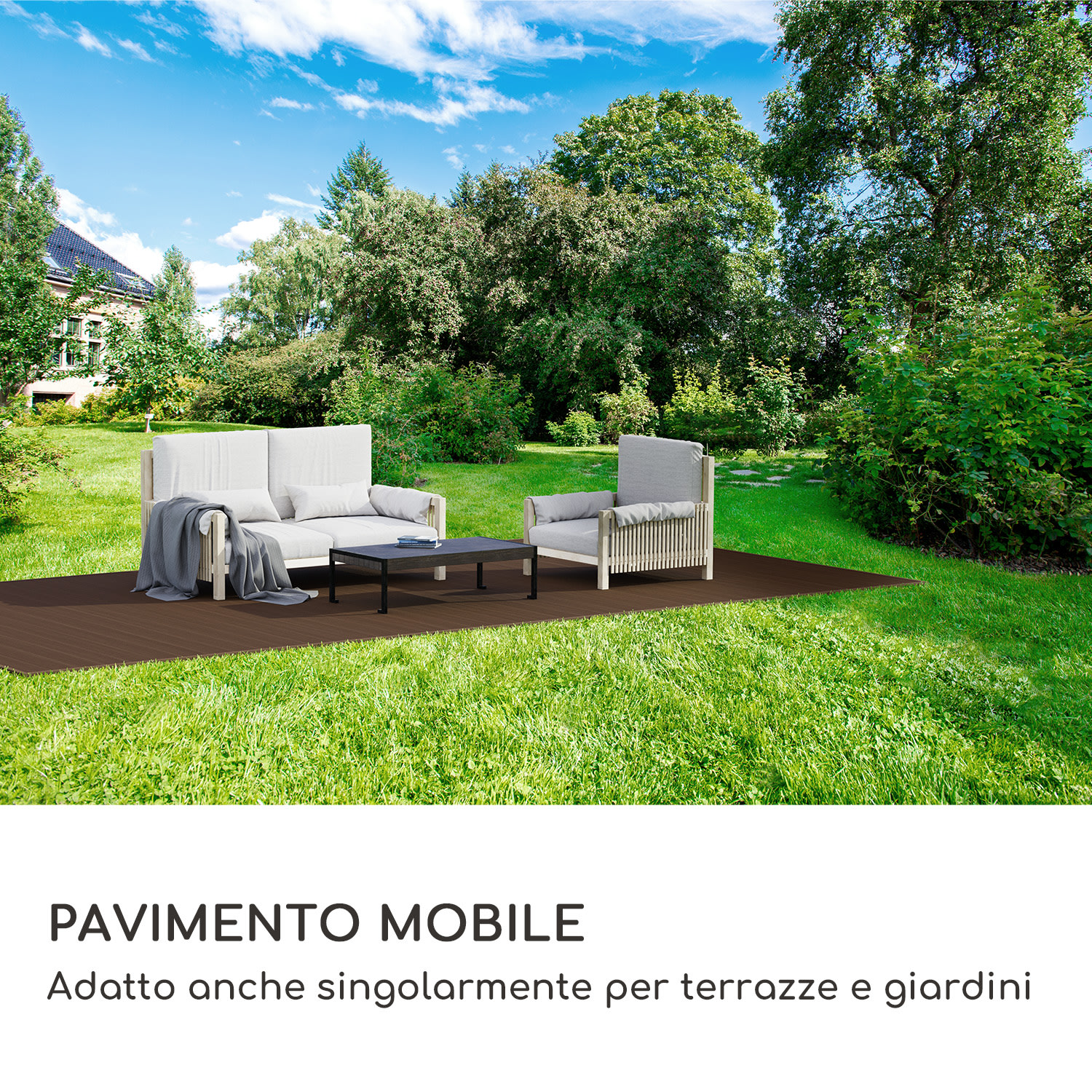 Pantheon Solid Ground, tavole per gazebo, 3x6 m, materiale composito 3 x 6 m | Terra Marrone