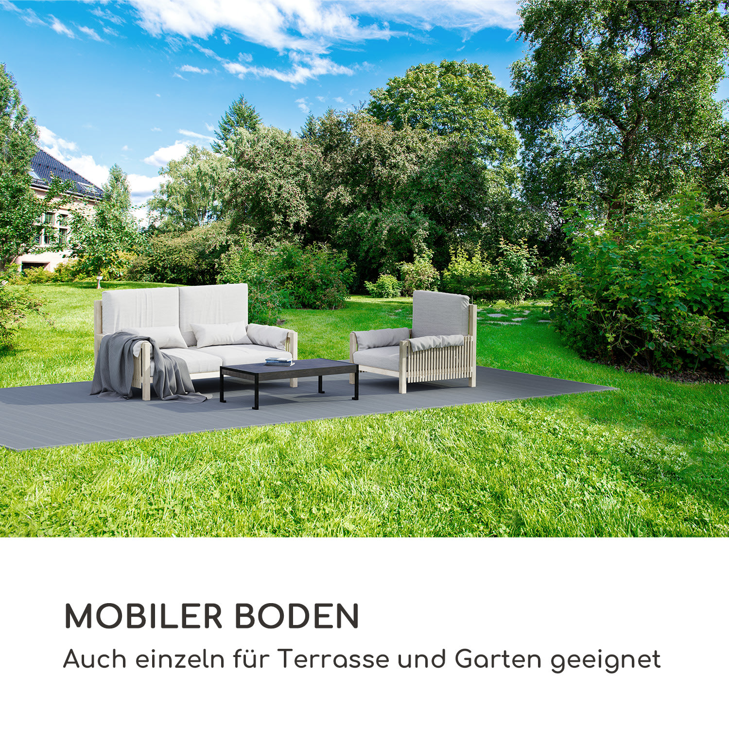 Pantheon Solid Ground planches de pergola 3x6 m composite 3 x 6 m | Gris Foncé