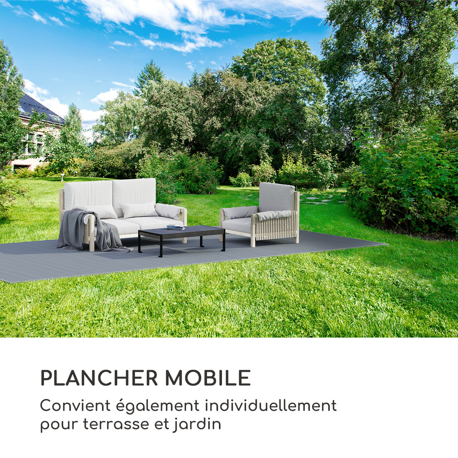 Pantheon Solid Ground planches de pergola 3x6 m composite 3 x 6 m | Gris Foncé