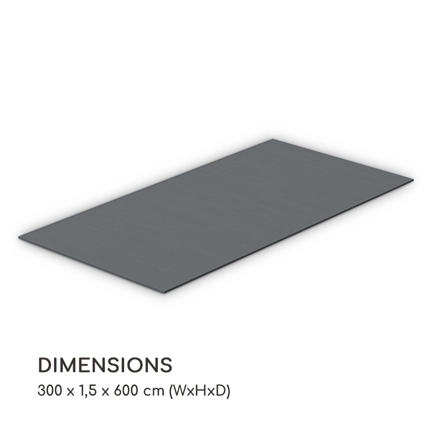 Pantheon Solid Ground, под за павилион, 3 × 6 m, композитен материал 3 x 6 m | Тъмно сиво