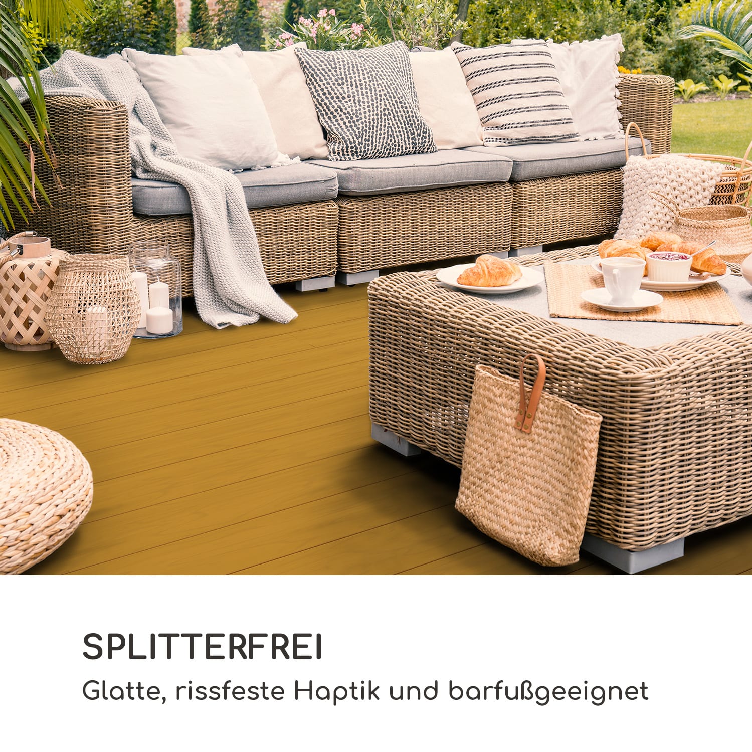 Pantheon Solid Ground Pavillondielen 3x6 m Verbundstoff 3 x 6 m | Tabak