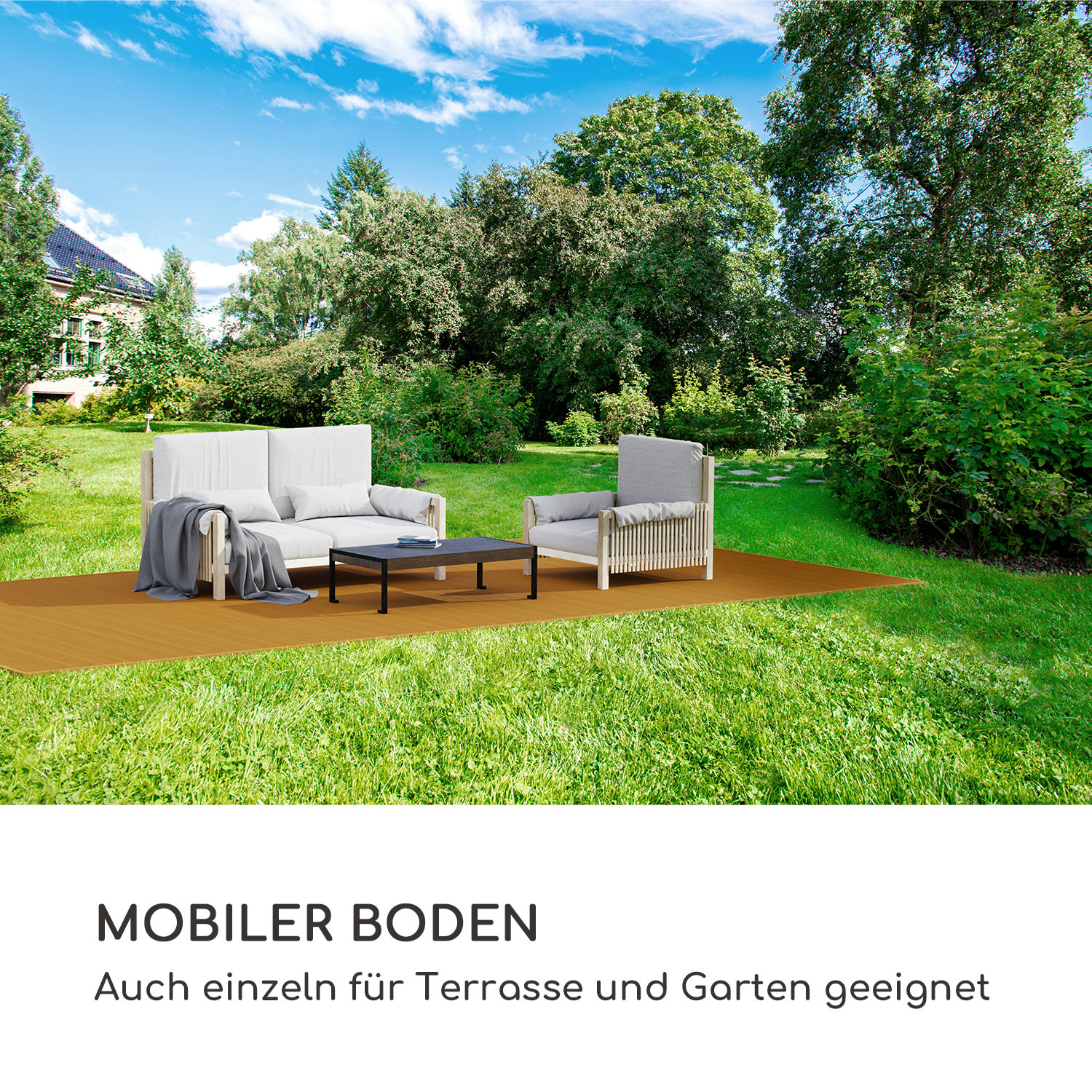 Pantheon Solid Ground Pavillondielen 3x6 m Verbundstoff 3 x 6 m | Tabak