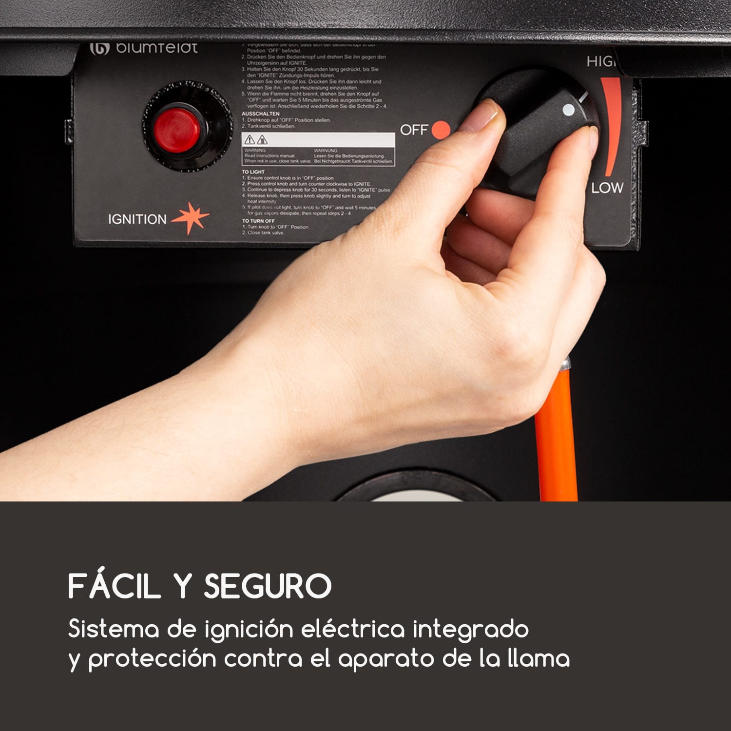 Goldflame calefactor de terraza calefacción a gas 11,2 kW vidrio templado móvil acero inoxidable Negro