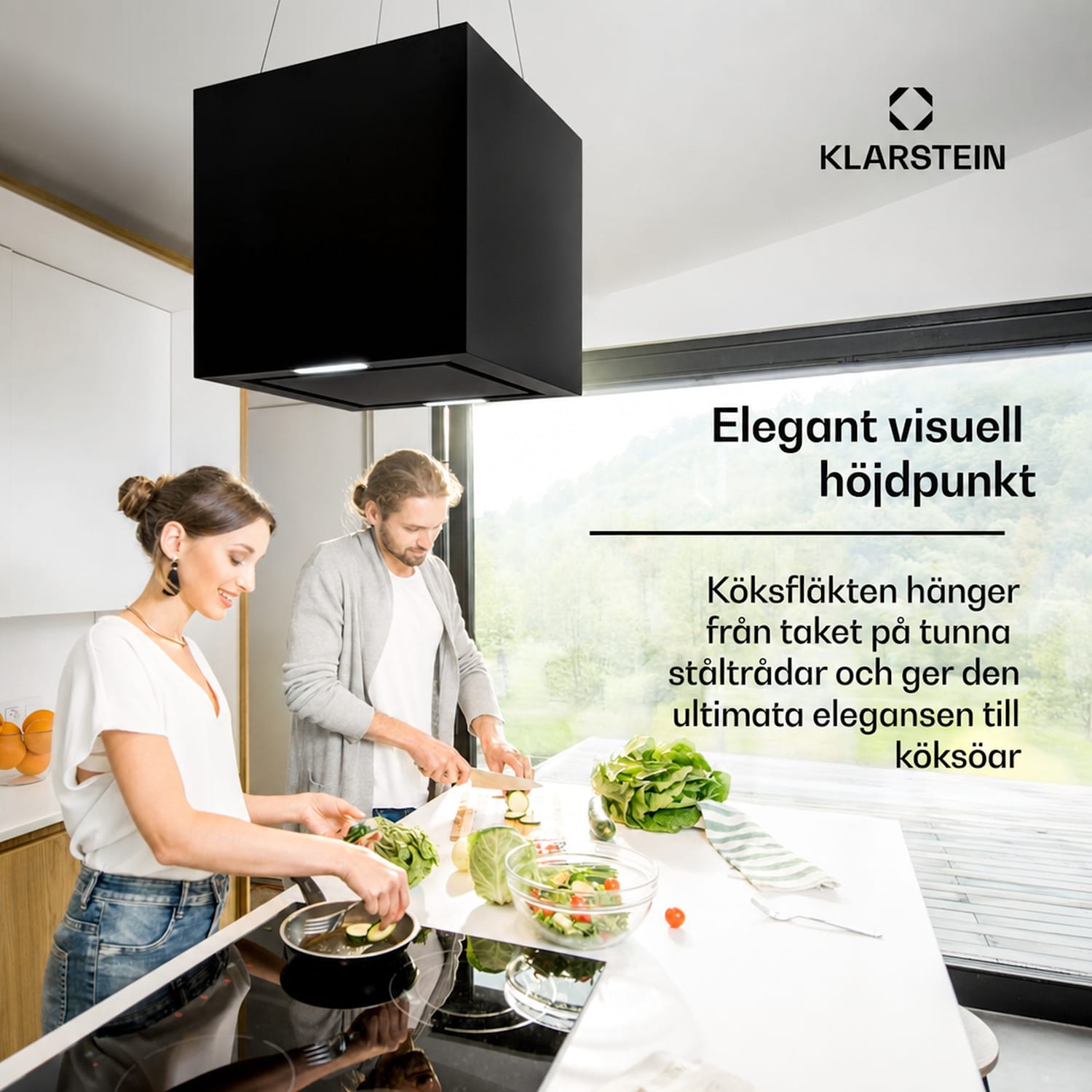 Kronleuchter Frihängande köksfläkt 596m³/h LED-panel EK A 