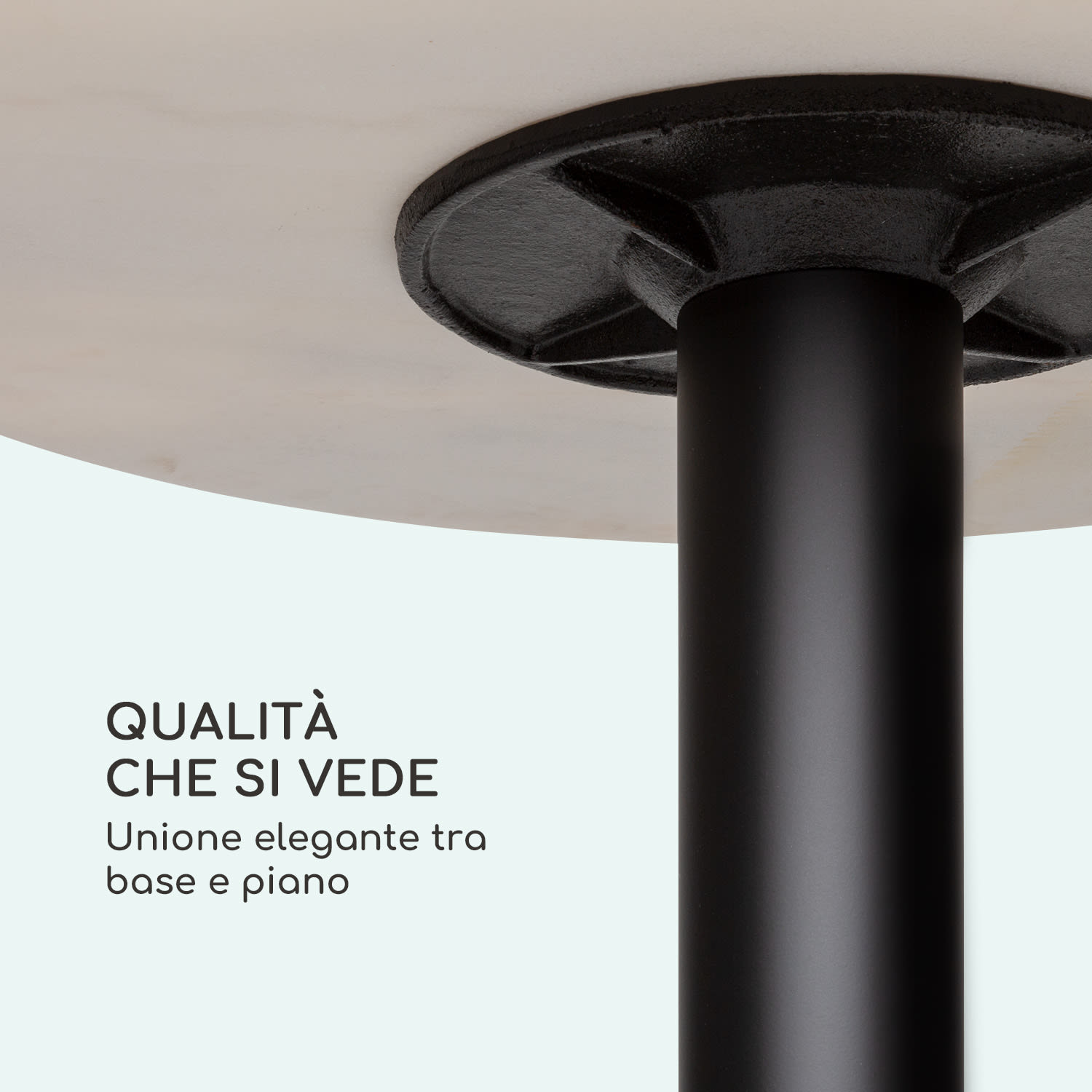 Patras Pearl - Tavolino da bistrò, art nouveau, marmo, Ø 60 cm, altezza 75 cm, ghisa Preto / Mármore Branca