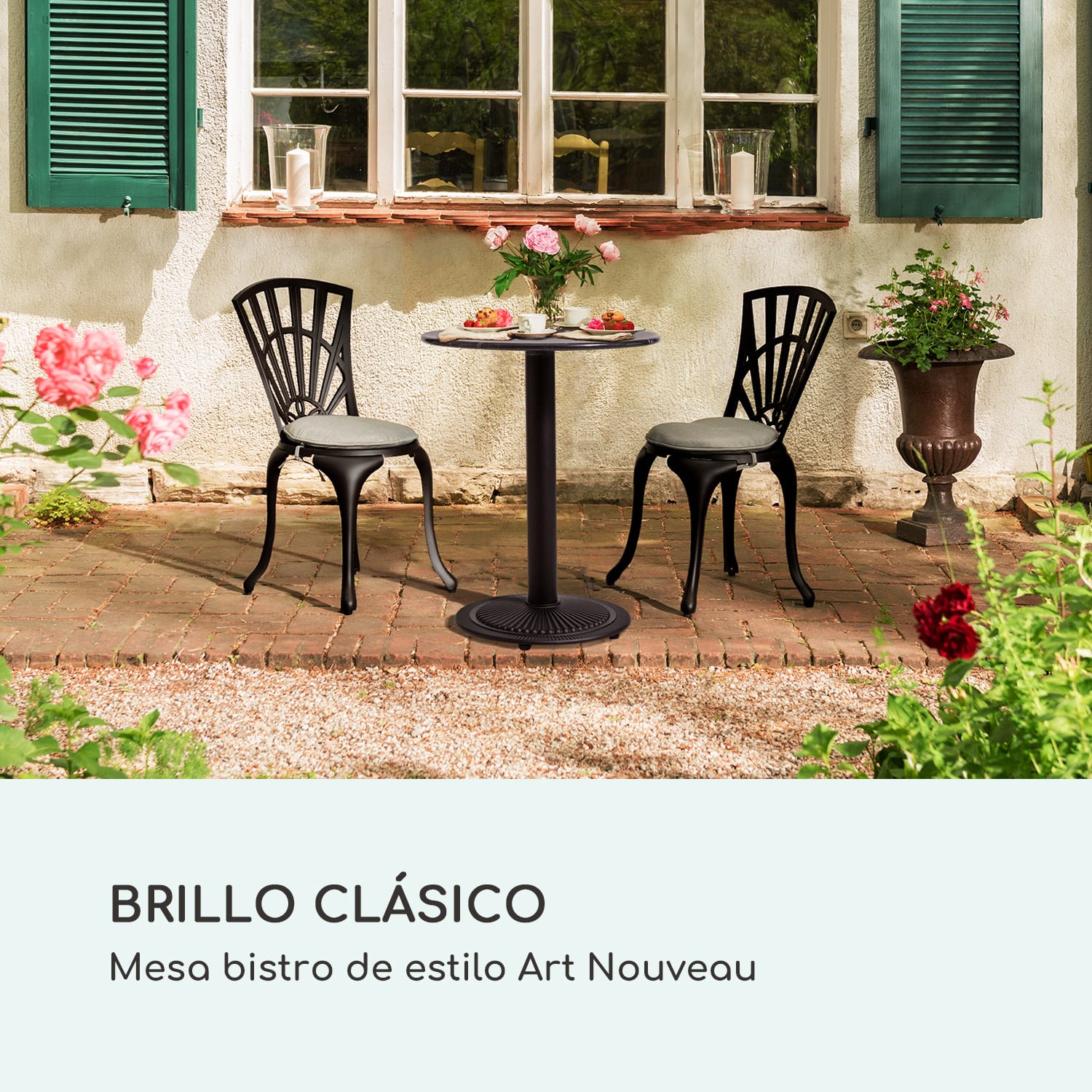 Patras Pearl Mesa de bistró Modernismo Mármol Ø 60 cm Alto: 75 cm Hierro fundido