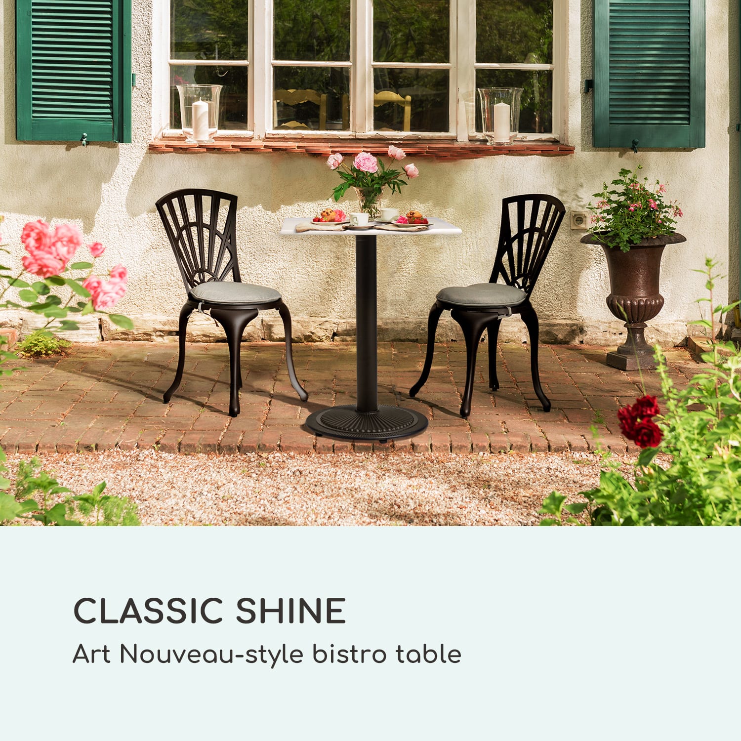 Patras Onyx, bistro stol, u stilu secesije, mramor, 60 × 60 cm, visina: 72 cm, okrugli Noga, okrugla