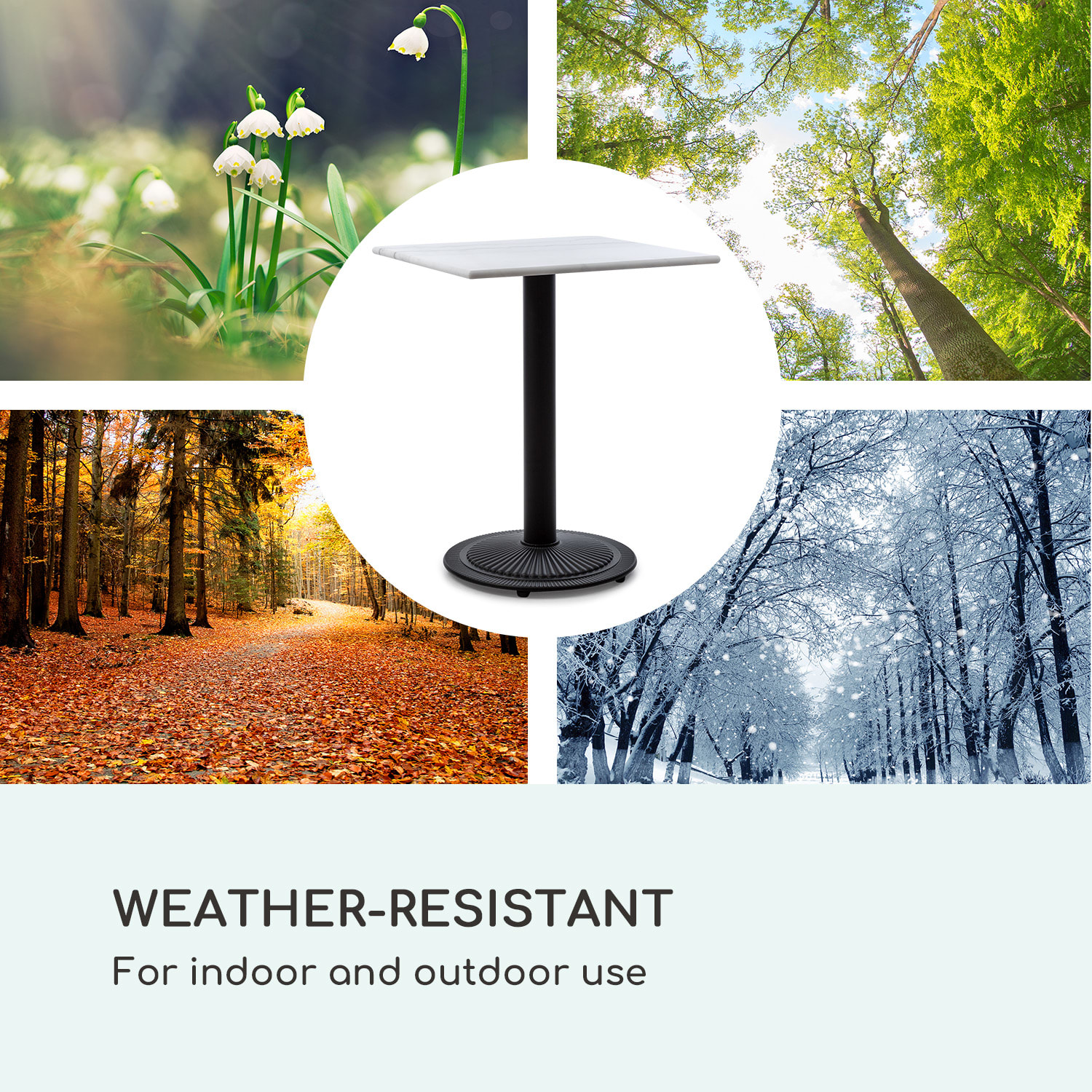 Patras Onyx, bistro stol, u stilu secesije, mramor, 60 × 60 cm, visina: 72 cm, okrugli Noga, okrugla