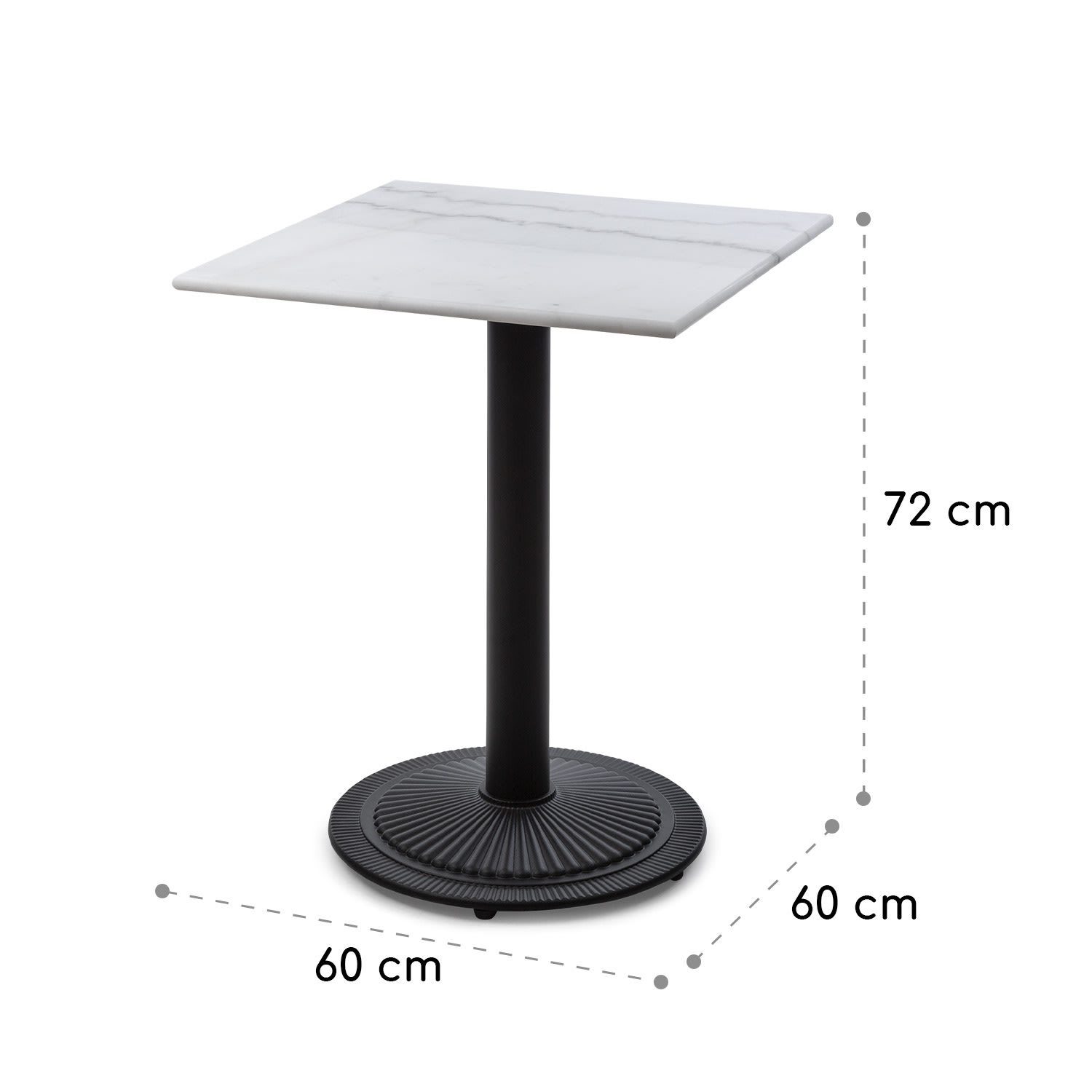Patras Onyx, bistro stol, u stilu secesije, mramor, 60 × 60 cm, visina: 72 cm, okrugli Noga, okrugla