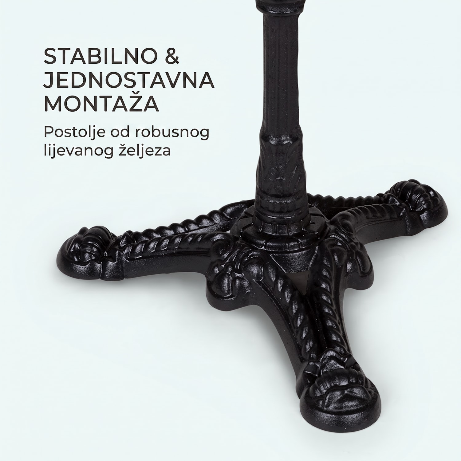 Patras Lux, bistro stol s podnožjem s tri noge, mramorni stol, Ø: 57,5 ​​cm, visina: 72 cm Crna / bijela mramor