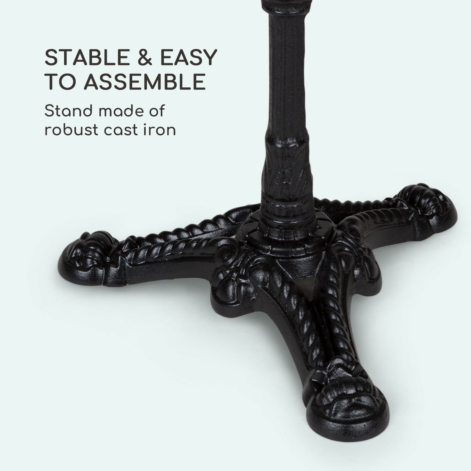 Patras Lux, bistro stôl s trojnohým podstavcom, mramorový stôl, Ø: 57,5 cm, výška: 72 cm Čierna / biely mramor