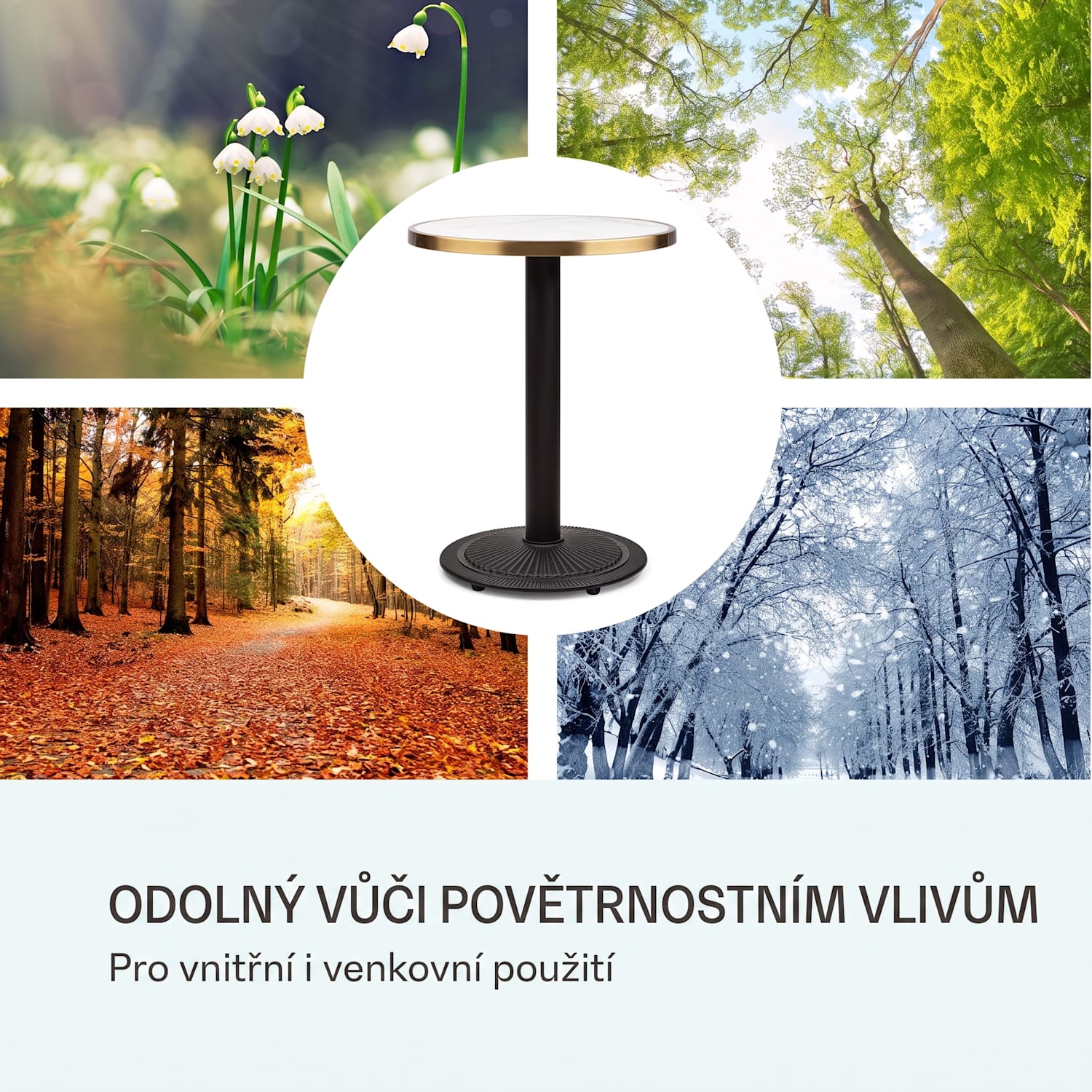 Patras Jewel, mramorový stolek, secesní styl, Ø57,5cm, v:75cm, litinový stojan Černá / bílý mramor