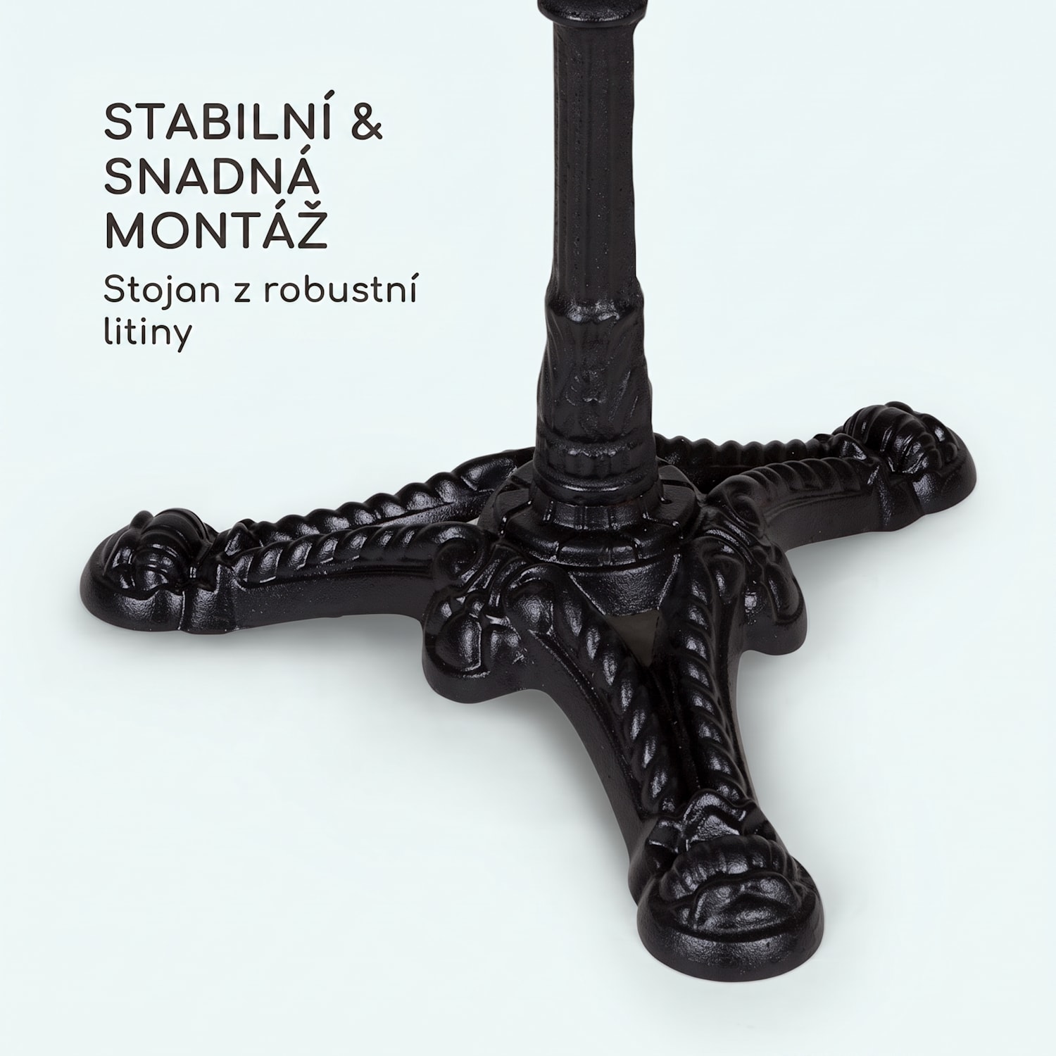 Patras Lux, bistro stolek,trojnožka, mramor, v:72cm, Ø 57,5cm Černá / Černý mramor