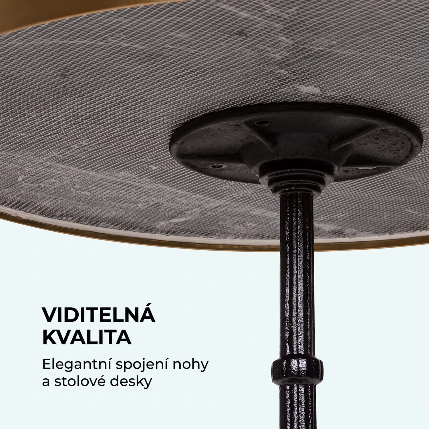 Patras Lux, bistro stolek,trojnožka, mramor, v:72cm, Ø 57,5cm Černá / Černý mramor