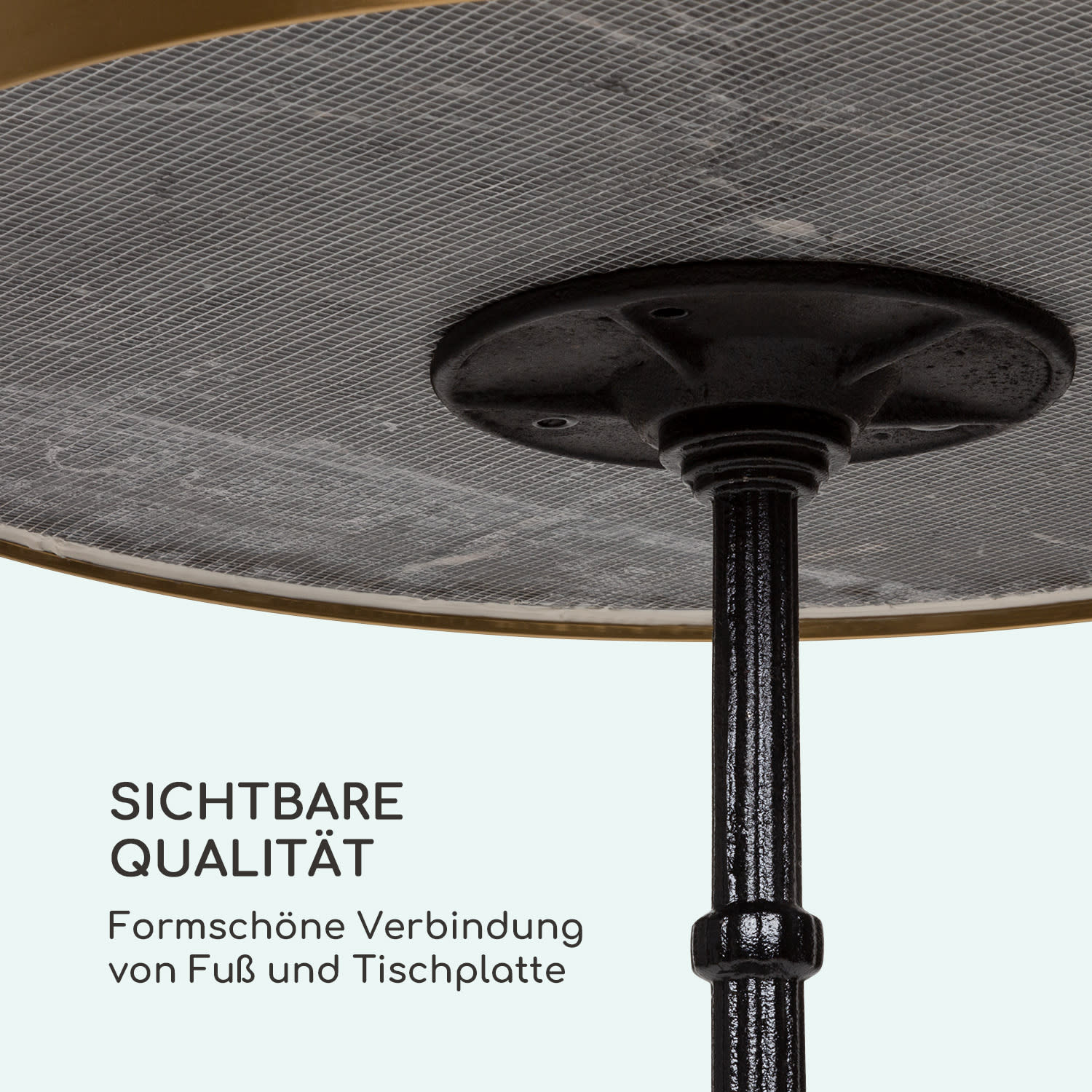 Patras Lux Bistro-Tisch mit Dreifuß Marmortisch Ø: 57,5 cm Höhe: 72 cm Schwarz / Schwarzer Marmor