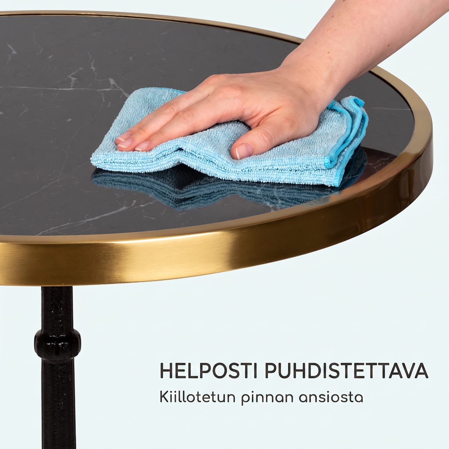 Patras Lux bistropöytä kolmijalalla marmoripöytä halkaisija: 57,5 cm korkeus: 72 cm Musta / Musta Marmori