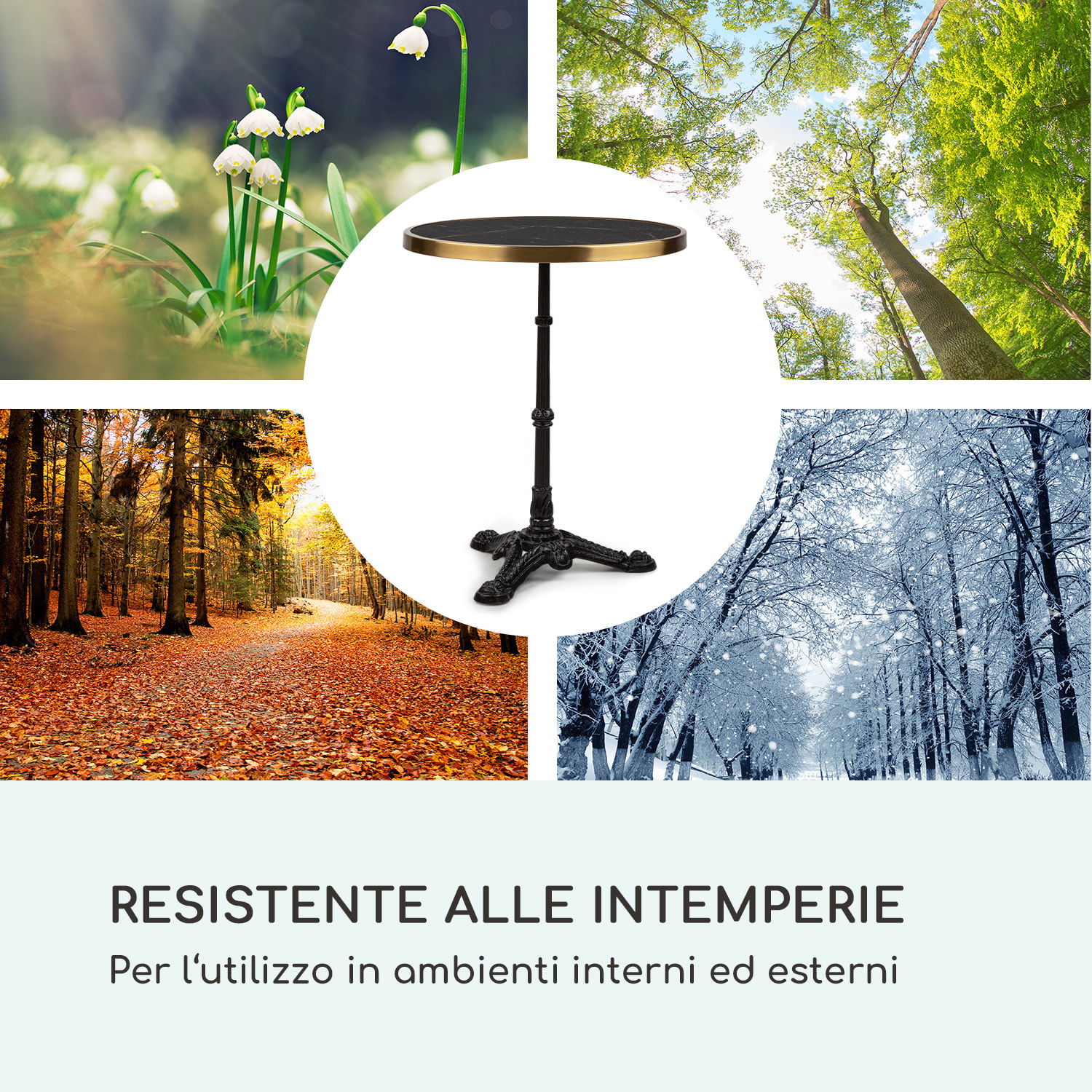Patras Lux - Tavolino da bistrò con tre gambe d'appoggio, piano in marmo Ø: 57,5 cm, altezza: 72 cm 