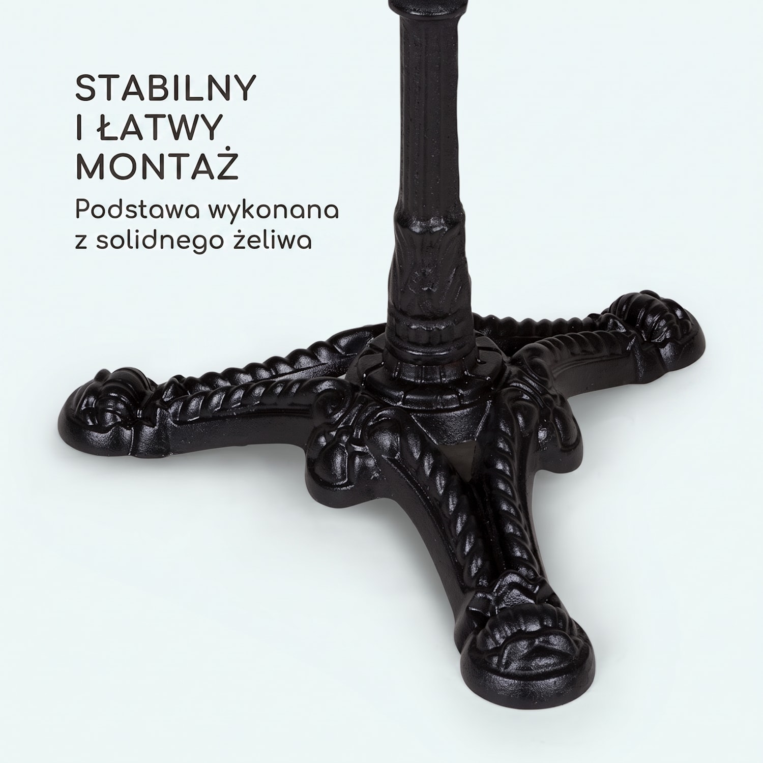 Patras Lux, stół bistro z podstawą na trzech nogach, stół marmurowy, Ø: 57, 5 cm, wysokość: 72 cm Czarny Marmur