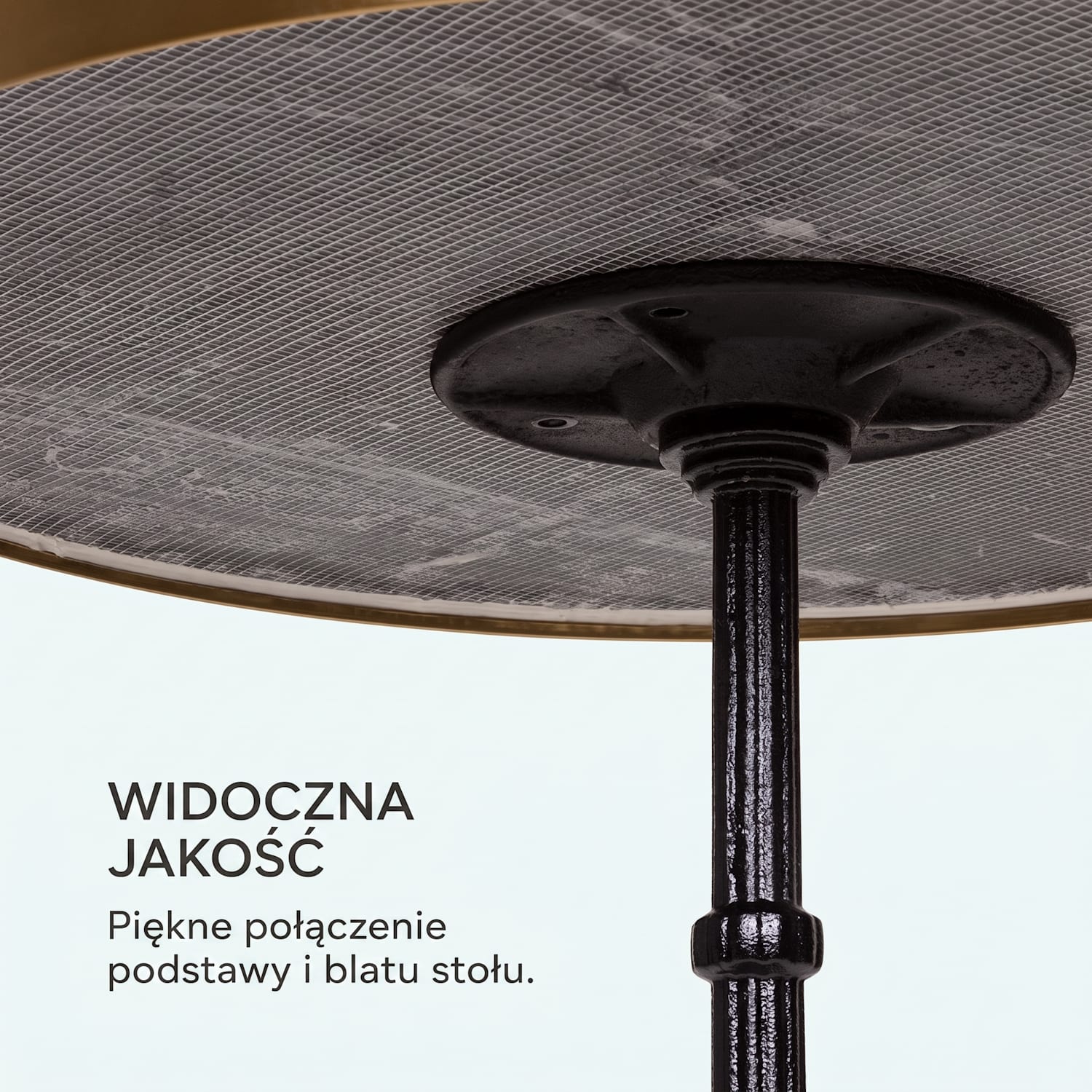 Patras Lux, stół bistro z podstawą na trzech nogach, stół marmurowy, Ø: 57, 5 cm, wysokość: 72 cm Czarny Marmur