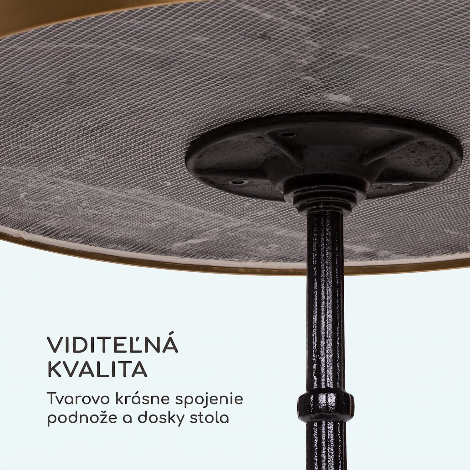 Patras Lux, bistro stôl s trojnohým podstavcom, mramorový stôl, Ø: 57,5 cm, výška: 72 cm Čierna / čierny mramor