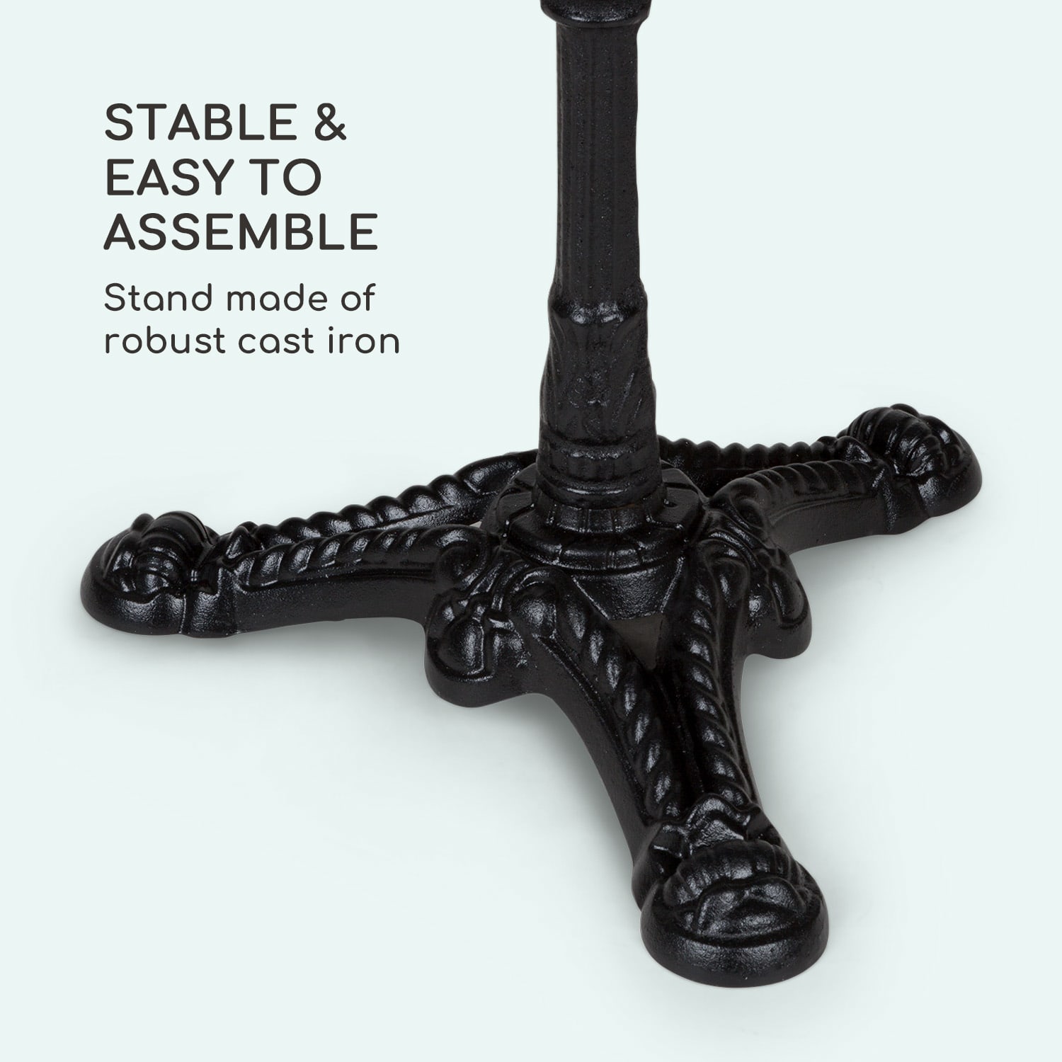 Patras Lux, bistro stol s podnožjem s tri noge, mramorni stol, Ø: 57,5 ​​cm, visina: 72 cm Crna / crni mramor