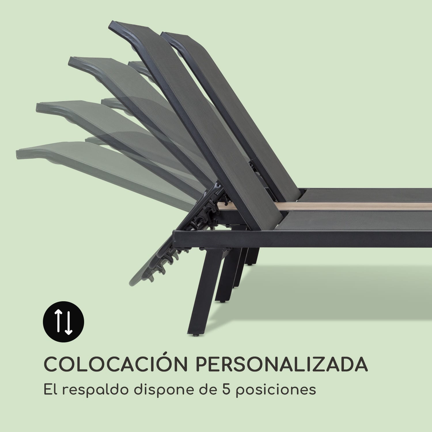 Tumbona Pompei 2 pers. Superficie de almacenamiento de aluminio 