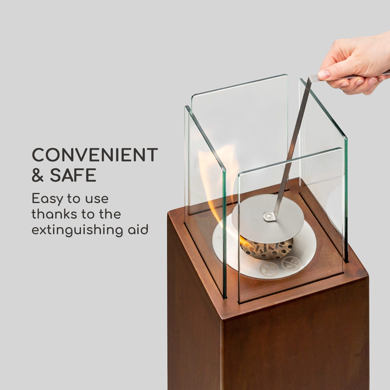 Arizona Rust Small, vatră turn, 0,6 litri, inclusiv capac de protecție din material textil 