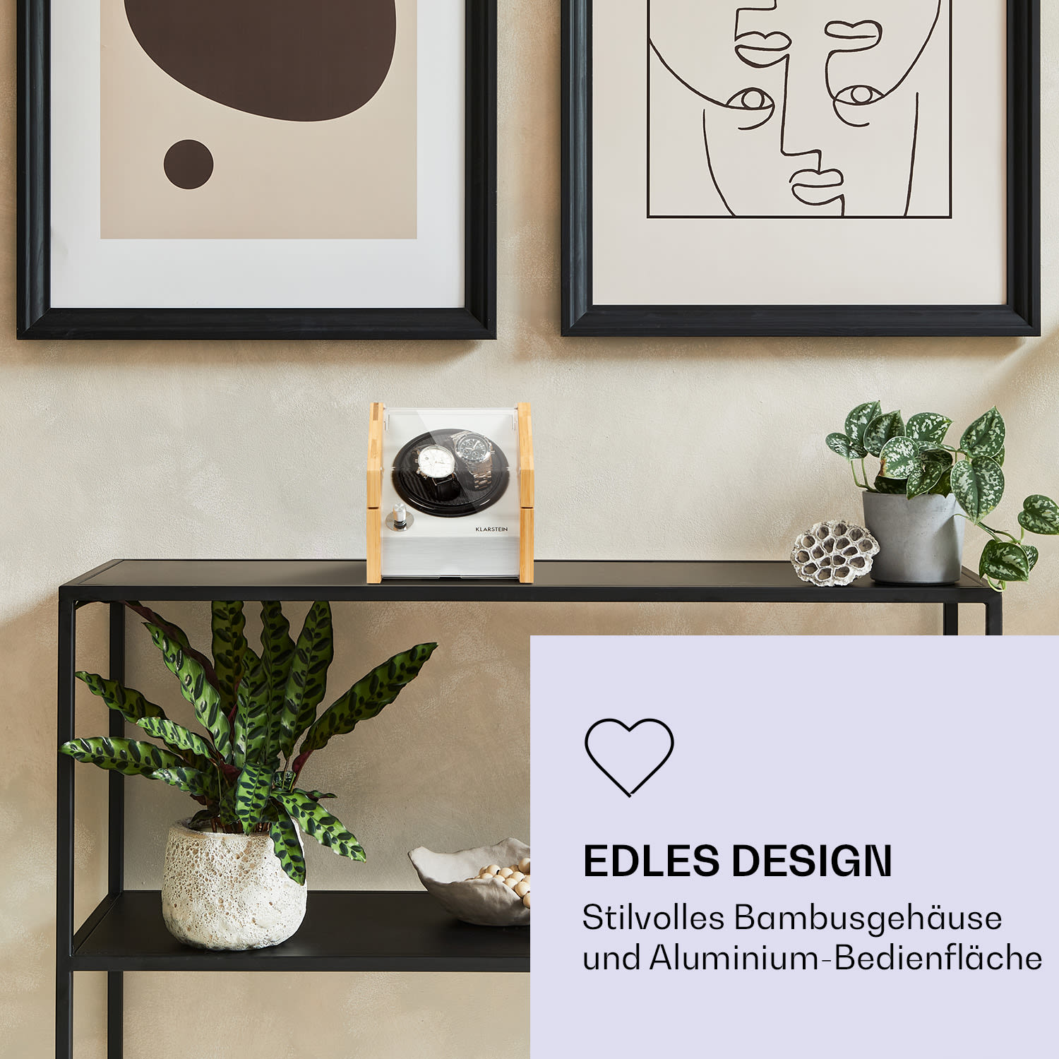 Garonne 2 Uhrenbeweger 1 Drehteller 2 Uhren 3 Speeds 4 Modi bambus 2 Uhren