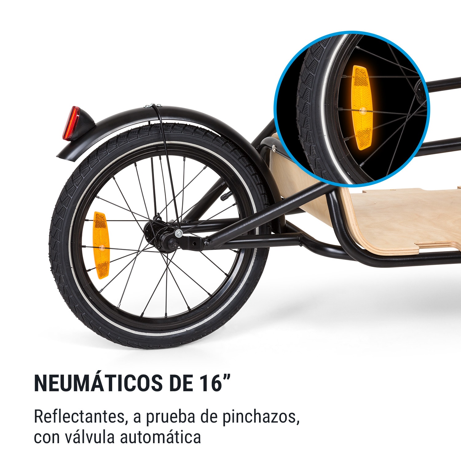 Remolque para bicicletas Companion Chaser 30 kg 16" Multiplex Abedul 