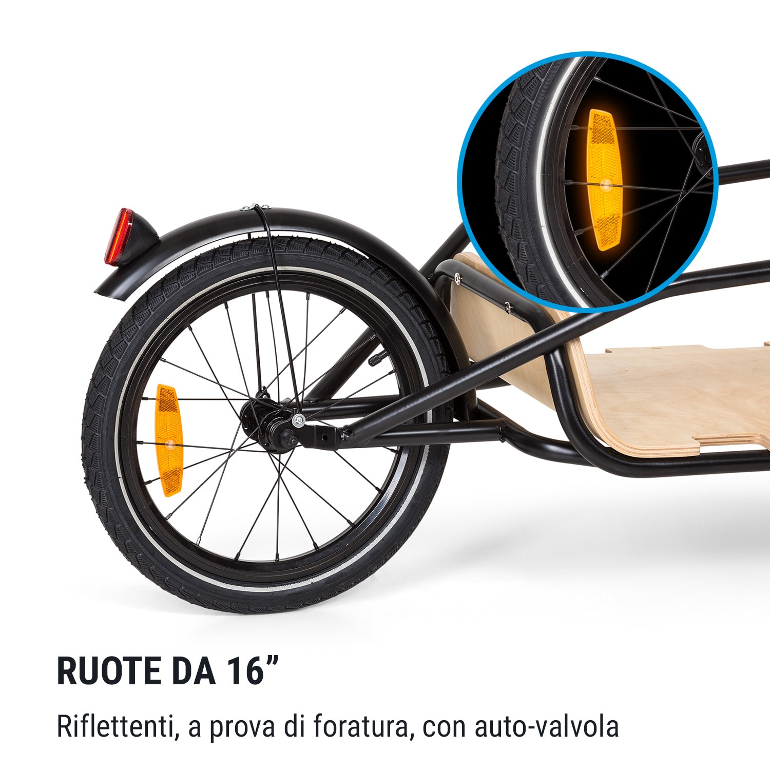 Companion Chaser - Rimorchio per biciclette, 30 kg, 16", betulla multiplex 