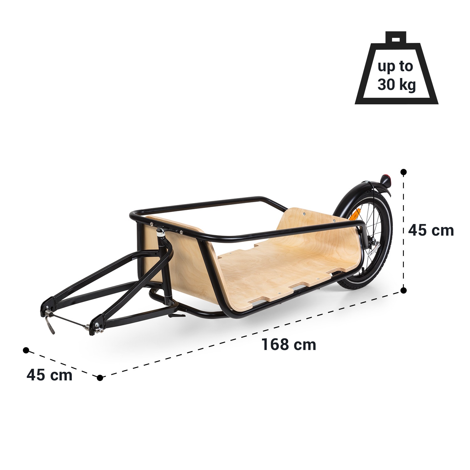 Companion Chaser, przyczepka rowerowa, maks. 30 kg, 16", Multiplex brzoza z górną ramą